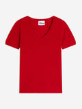 GLAMIS t-shirt col v rouge