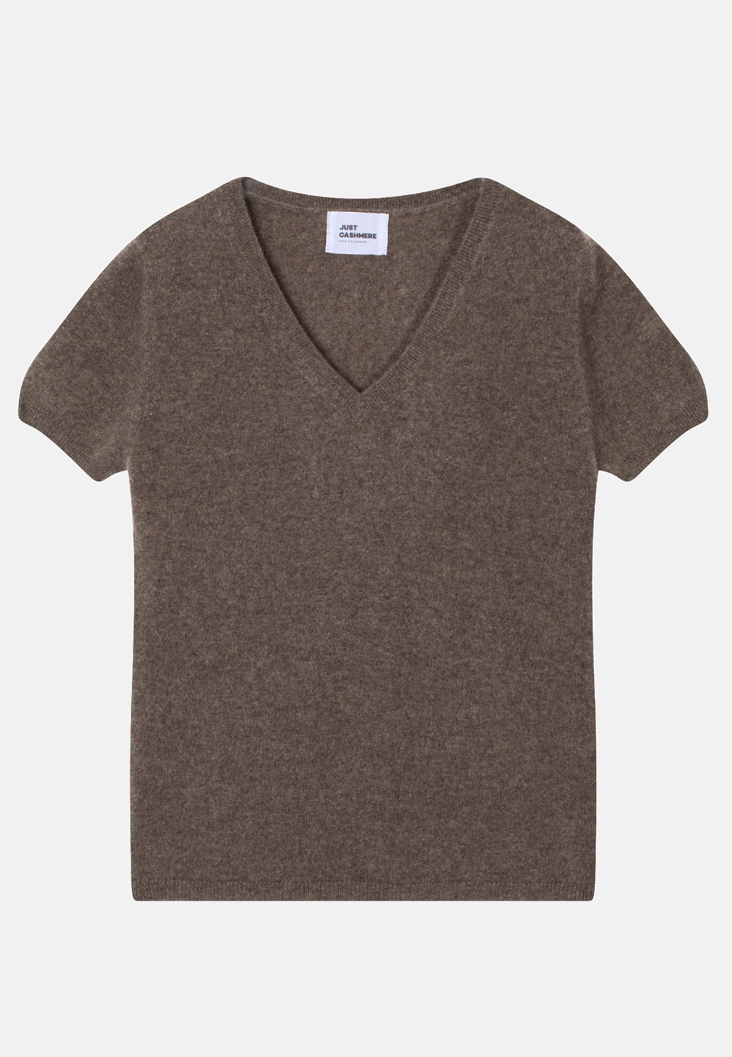 GLAMIS t-shirt v-neck taupe mottled