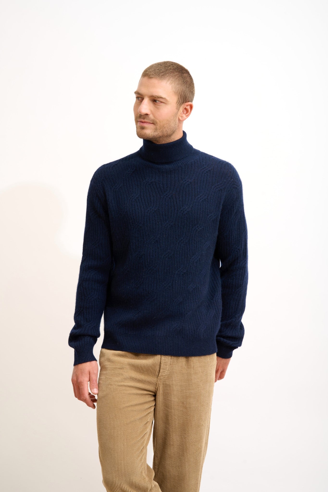 goba pull col roulé navy