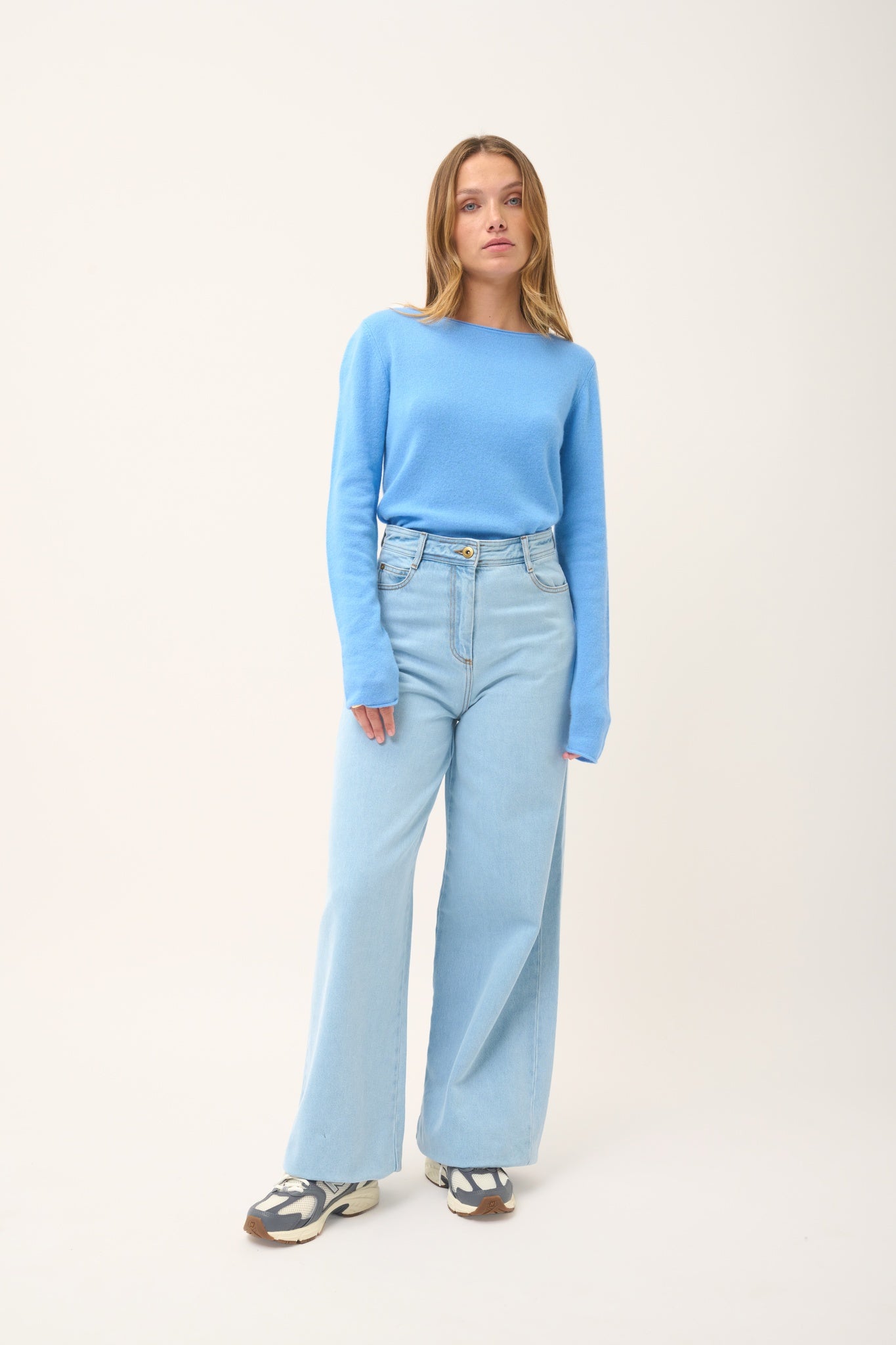 GRACE pull col bateau baby blue