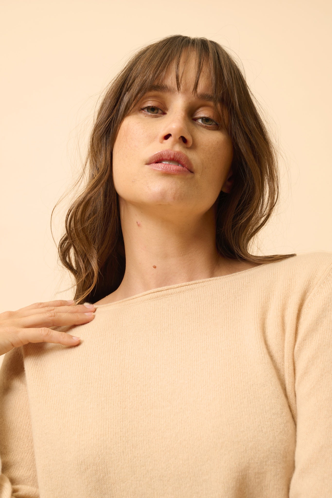 GRACE pull col bateau beige