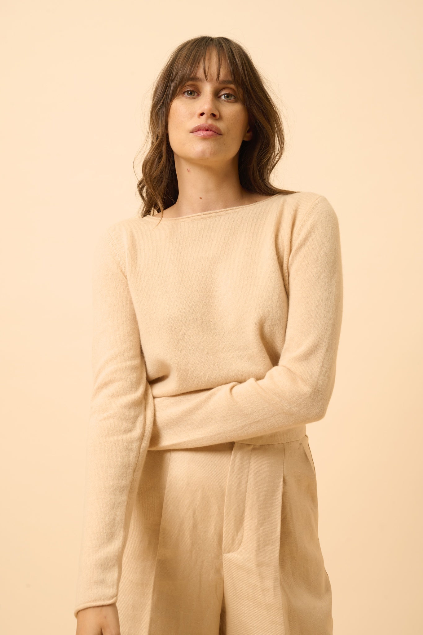 GRACE pull col bateau beige