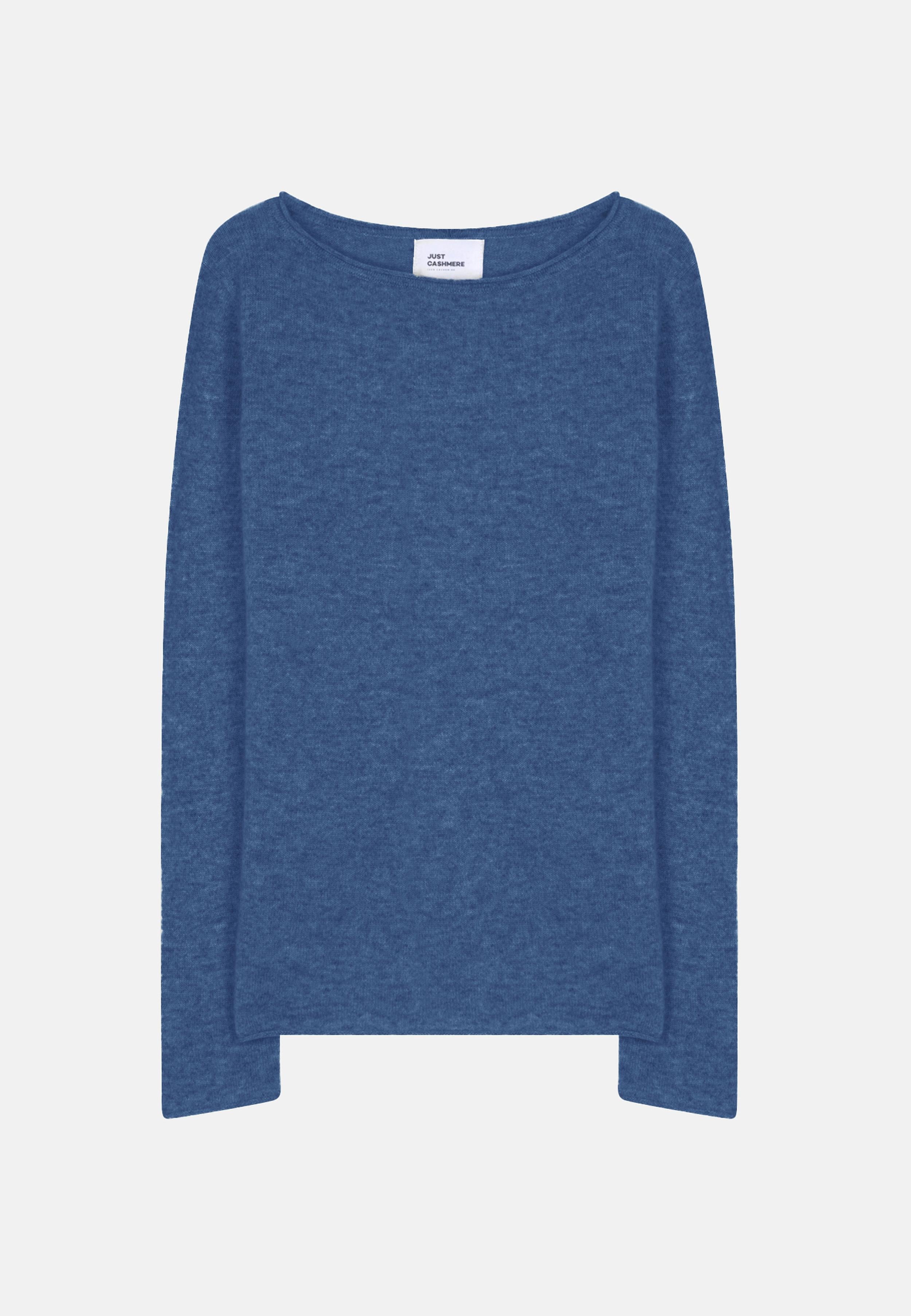 GRACE pull col bateau bleu denim