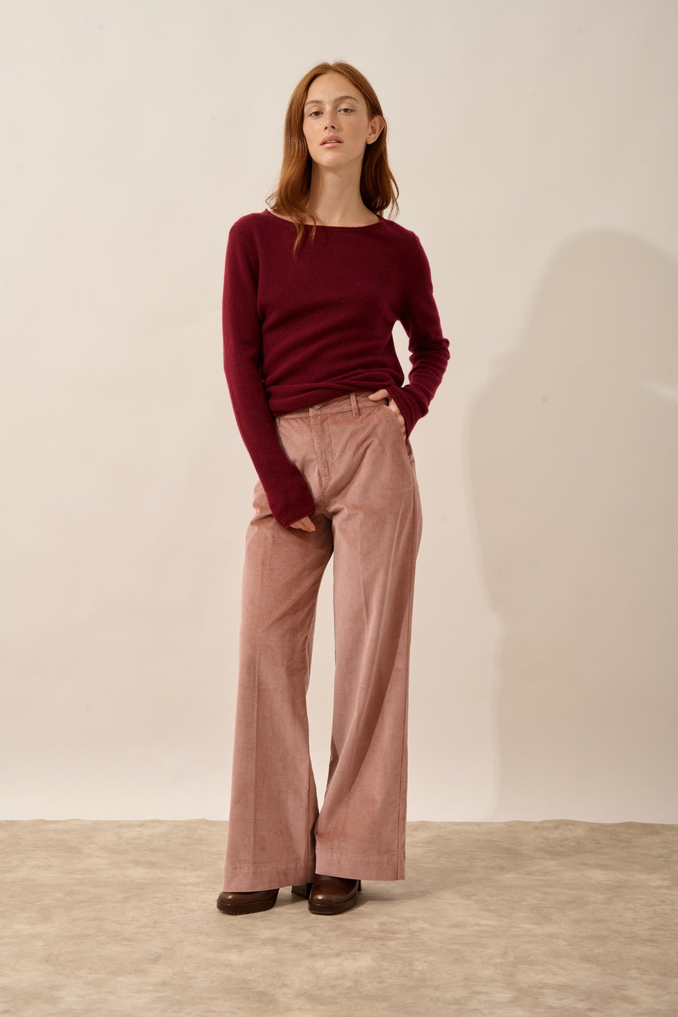 GRACE pull col bateau bordeaux