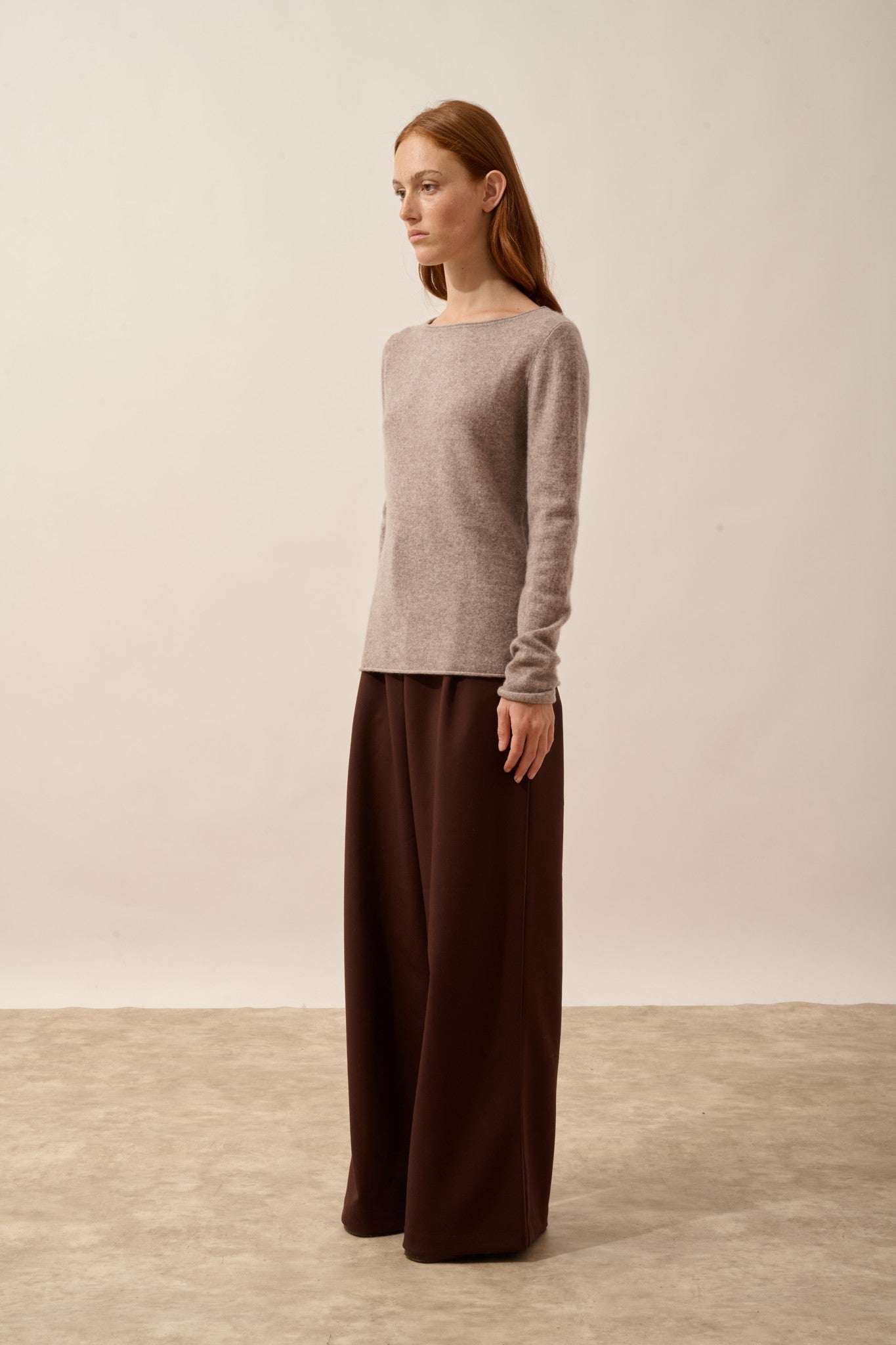 grace pull col bateau caribou chiné 100% cachemire