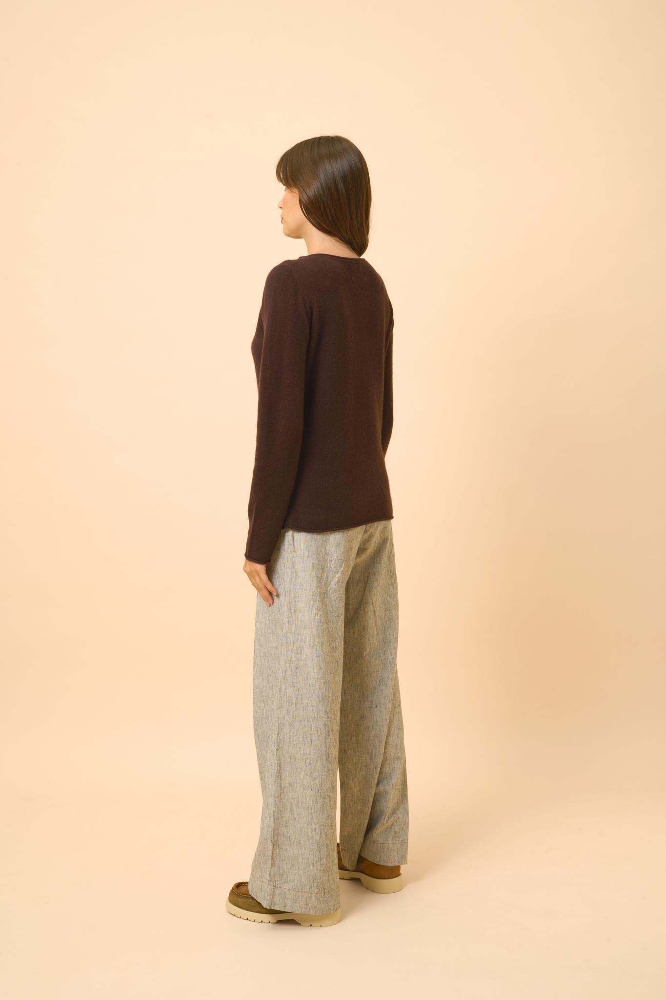 GRACE pull col bateau choco