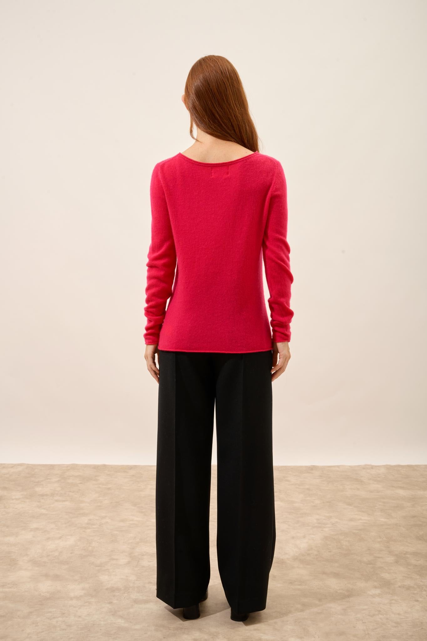 GRACE pull col bateau fuchsia