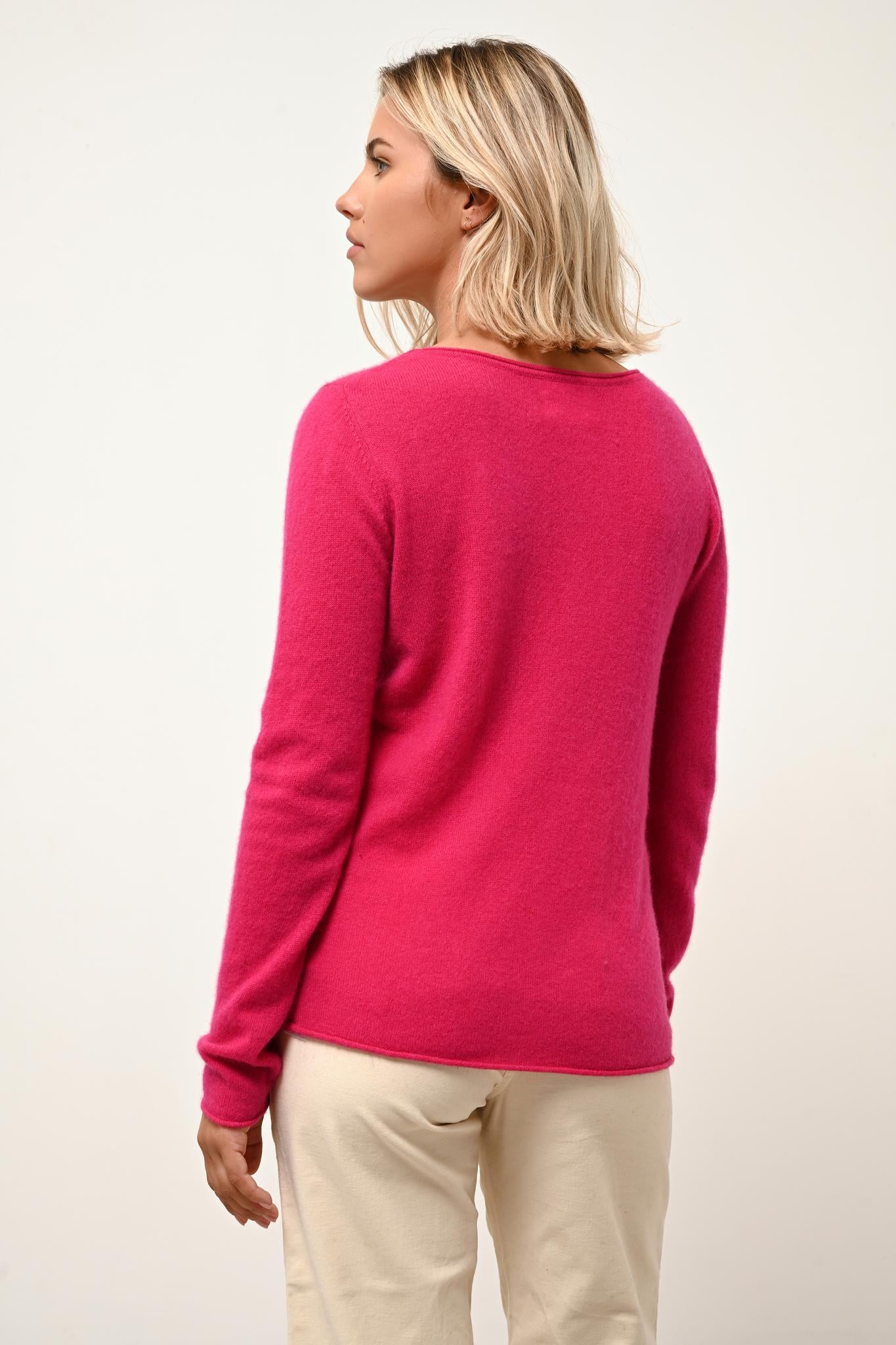 GRACE pull col bateau fuchsia