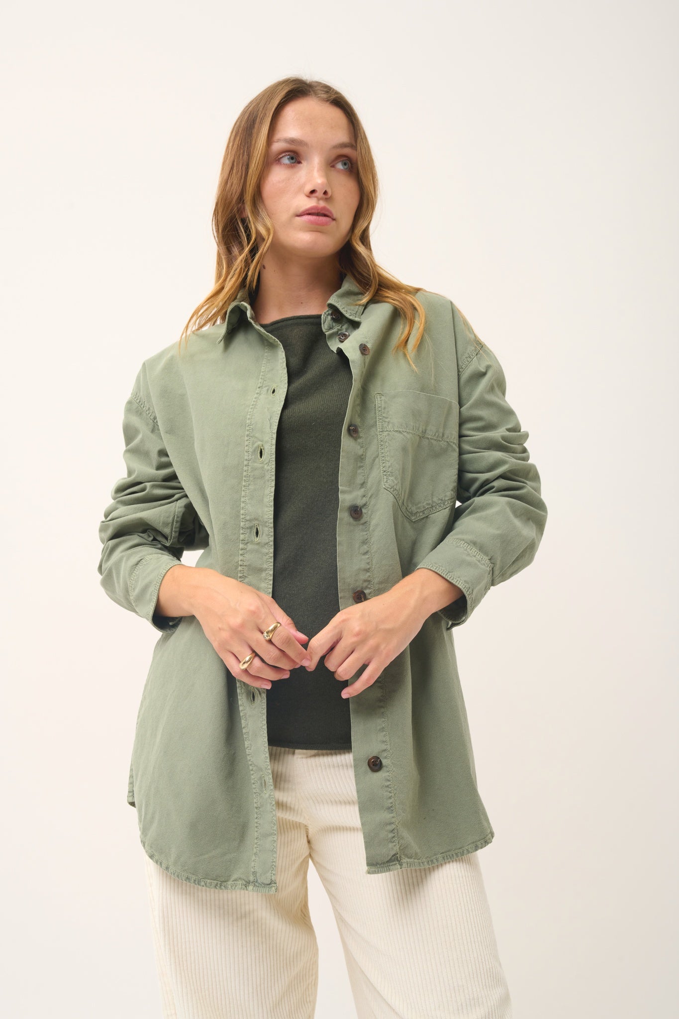 GRACE pull col bateau kaki