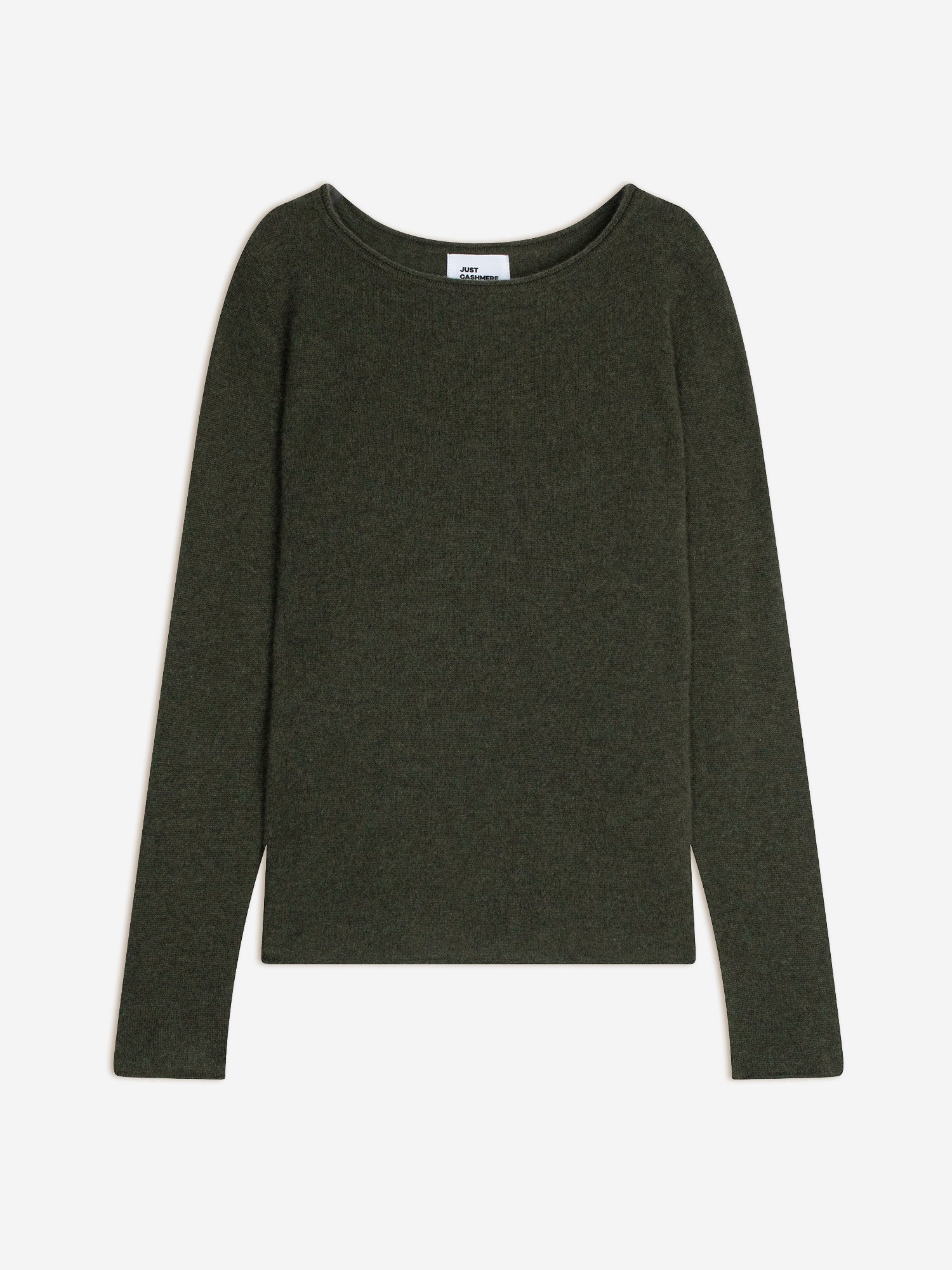 GRACE khaki mottled boat-neck sweater