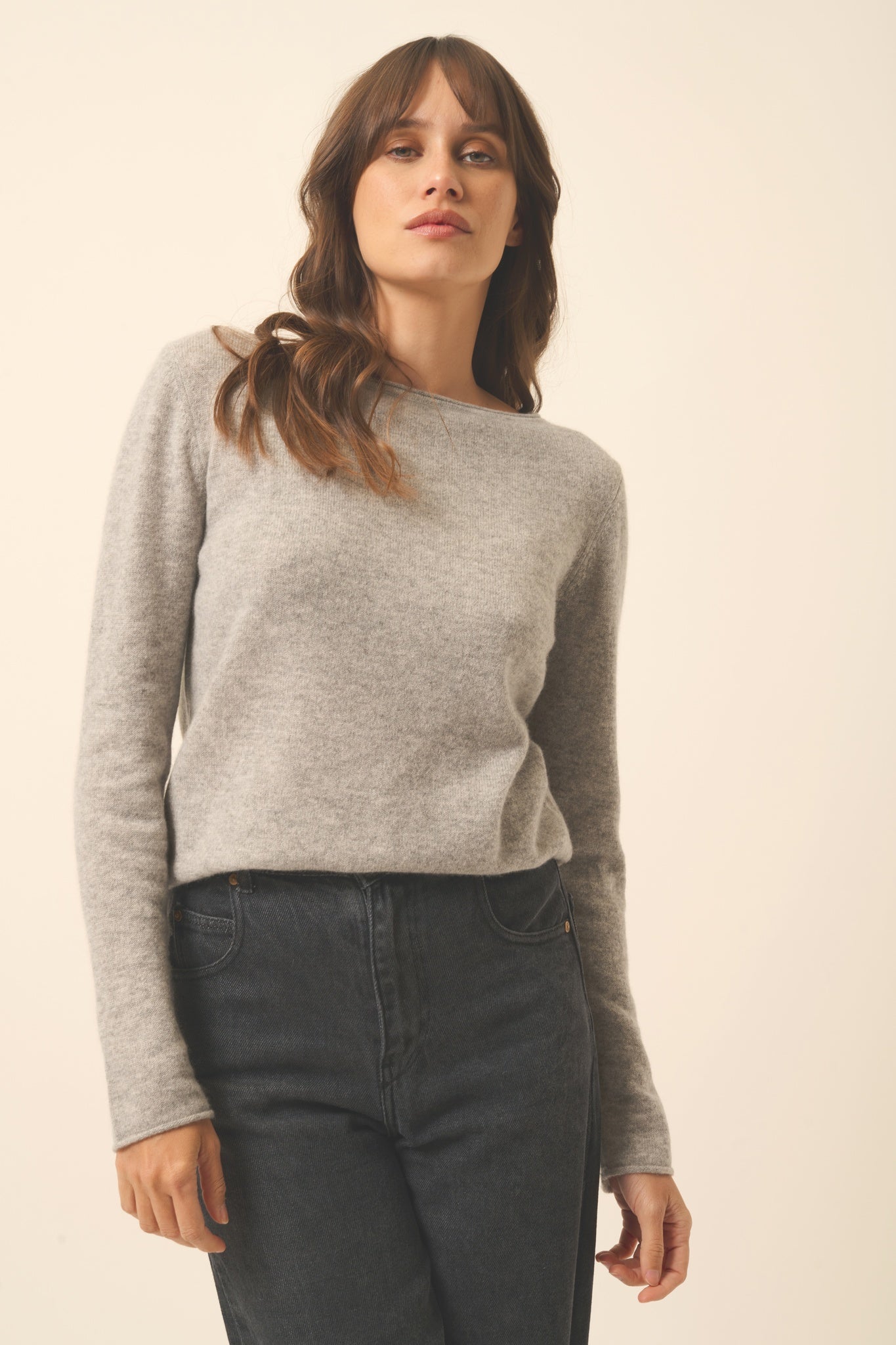 GRACE pull col bateau nuage chiné