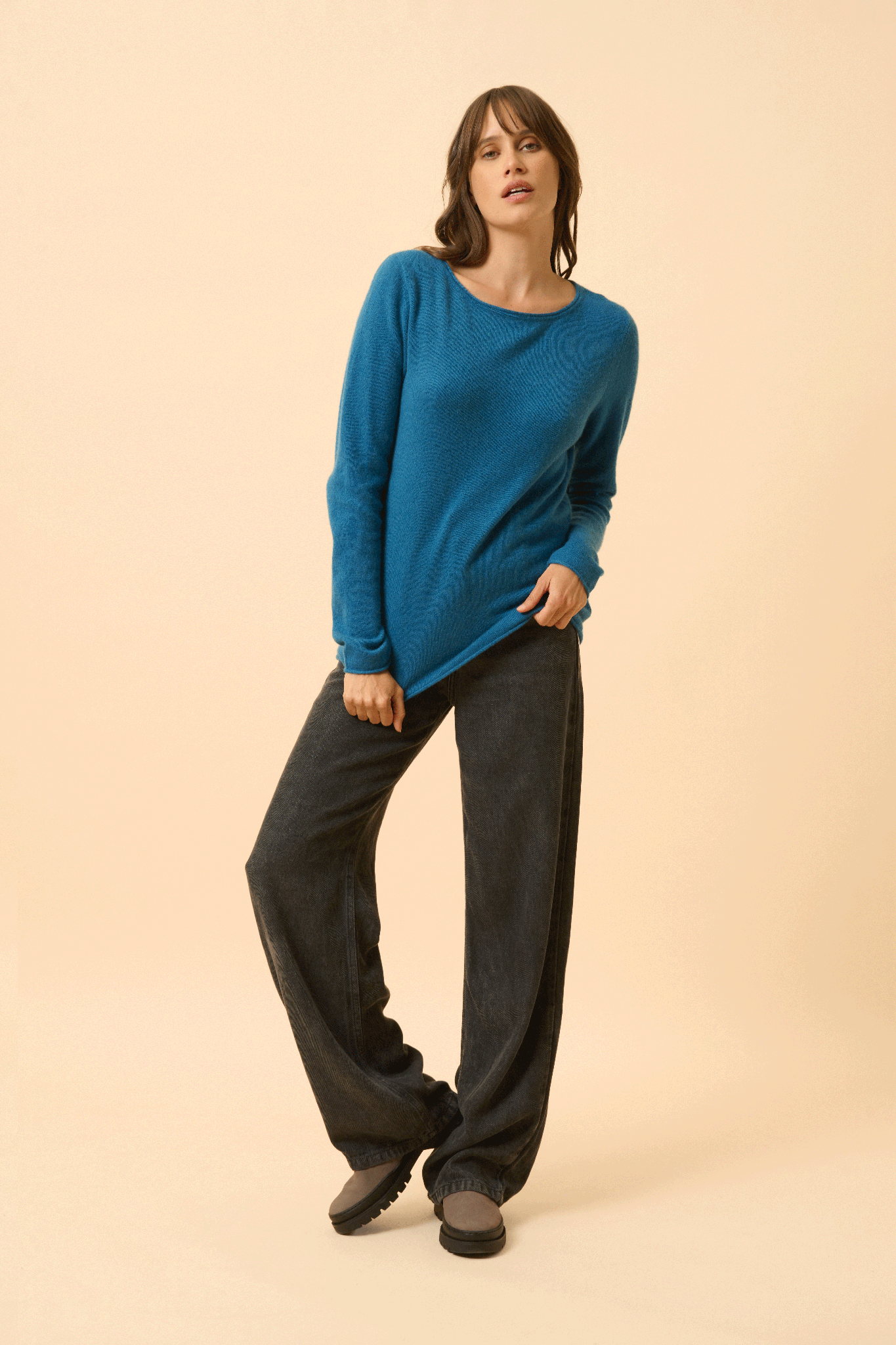 GRACE pull col bateau paon