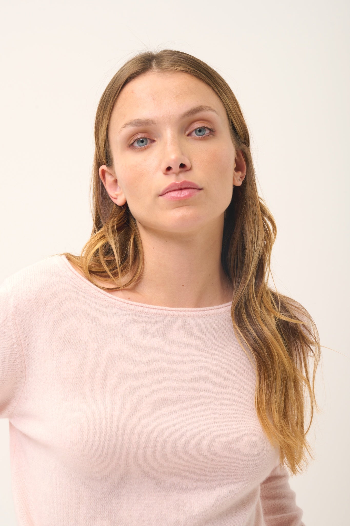 GRACE pull col bateau poudre