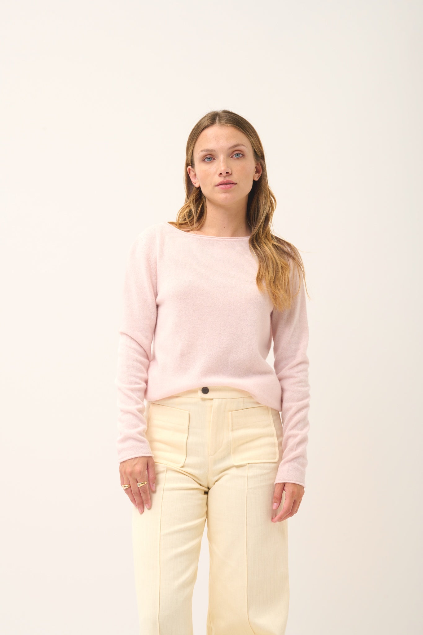 GRACE pull col bateau poudre