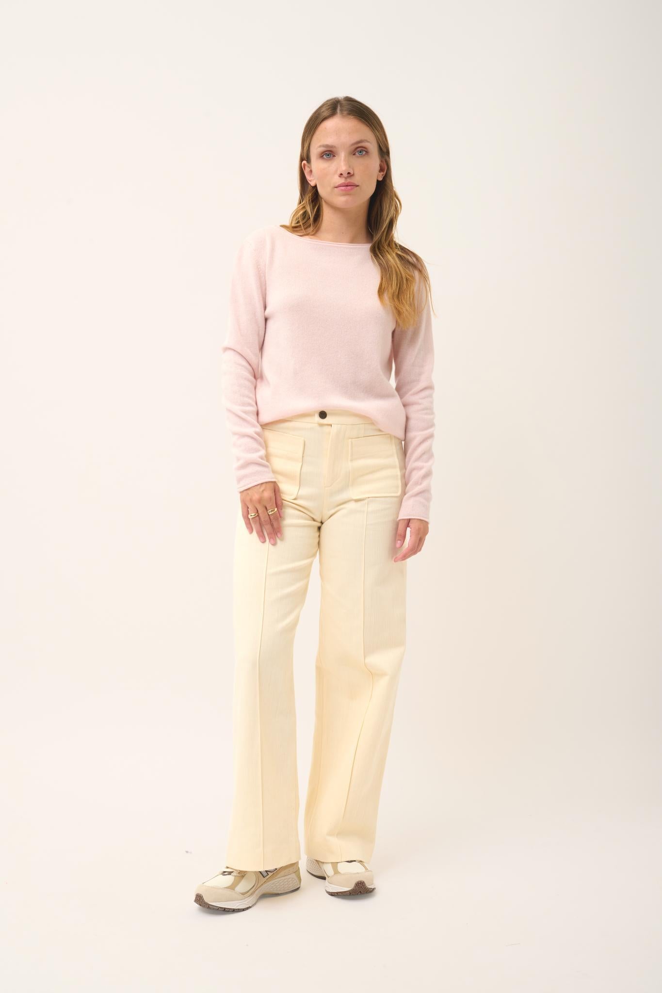 GRACE pull col bateau poudre