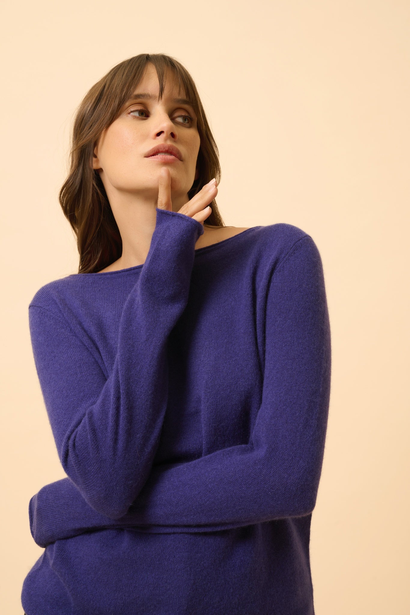 GRACE pull col bateau purple