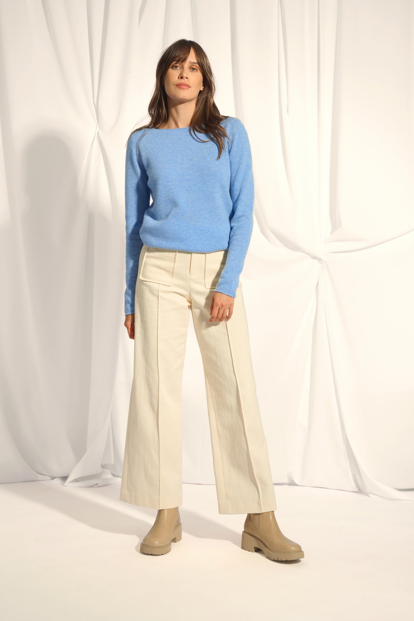 GRACE pull col bateau sky