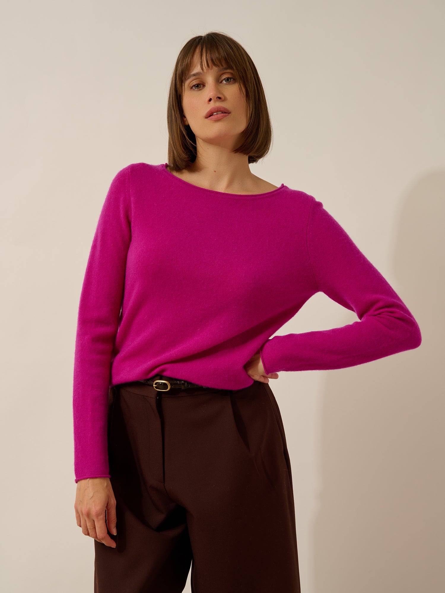 GRACE pull col bateau violine