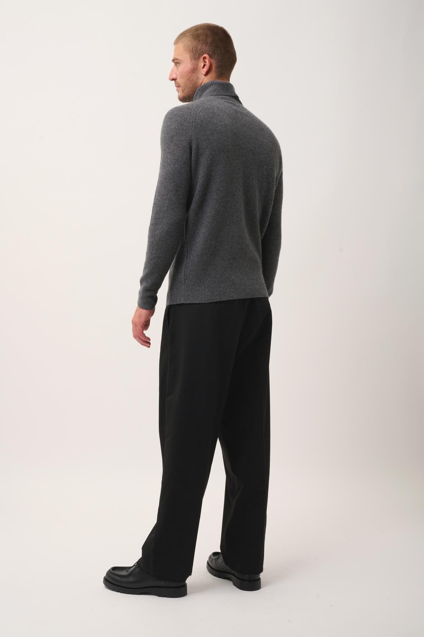 GYALWA pull col roulé anthracite chiné