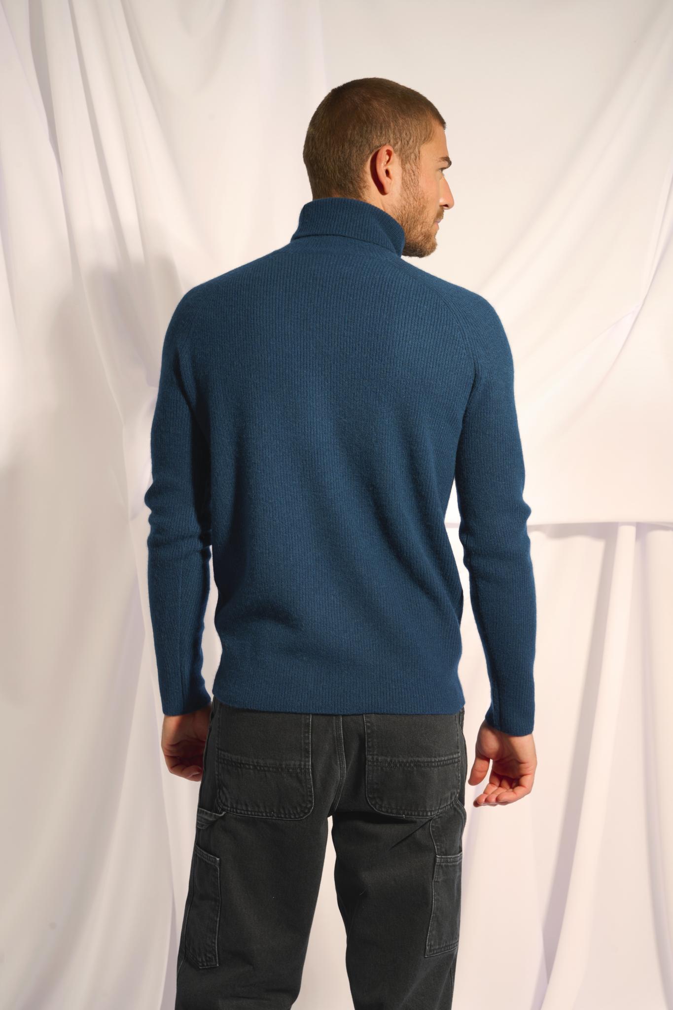 GYALWA pull col roulé bleu pétrole