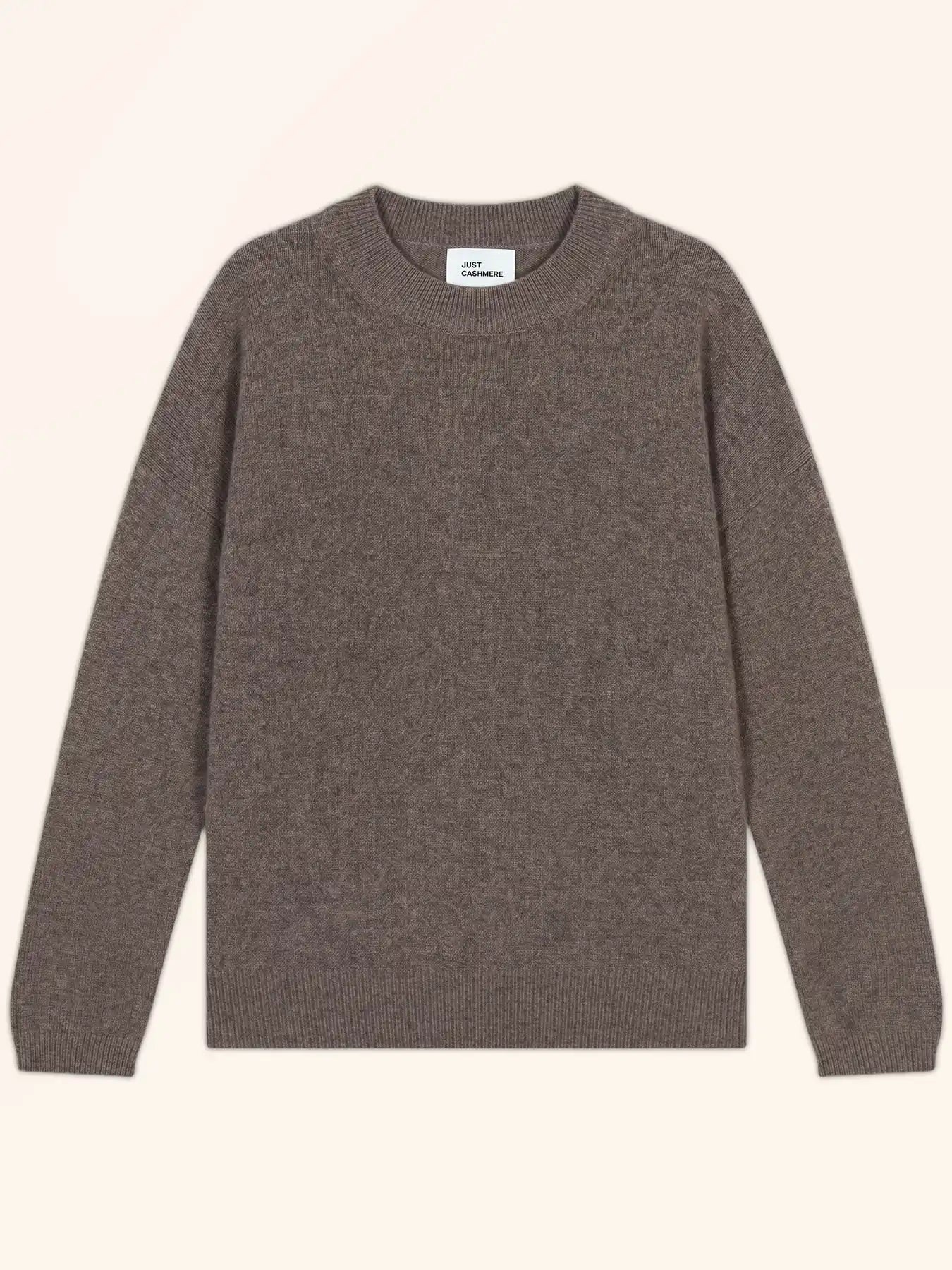 KAYLA Pull Col Rond Taupe Chiné