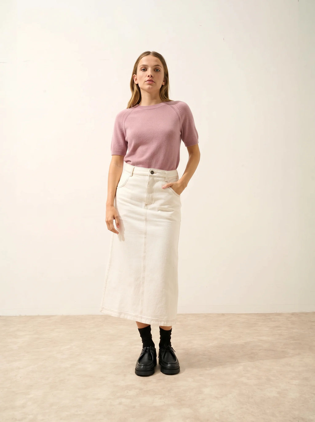 LAÏSA T-Shirt Col Rond Bois de Rose