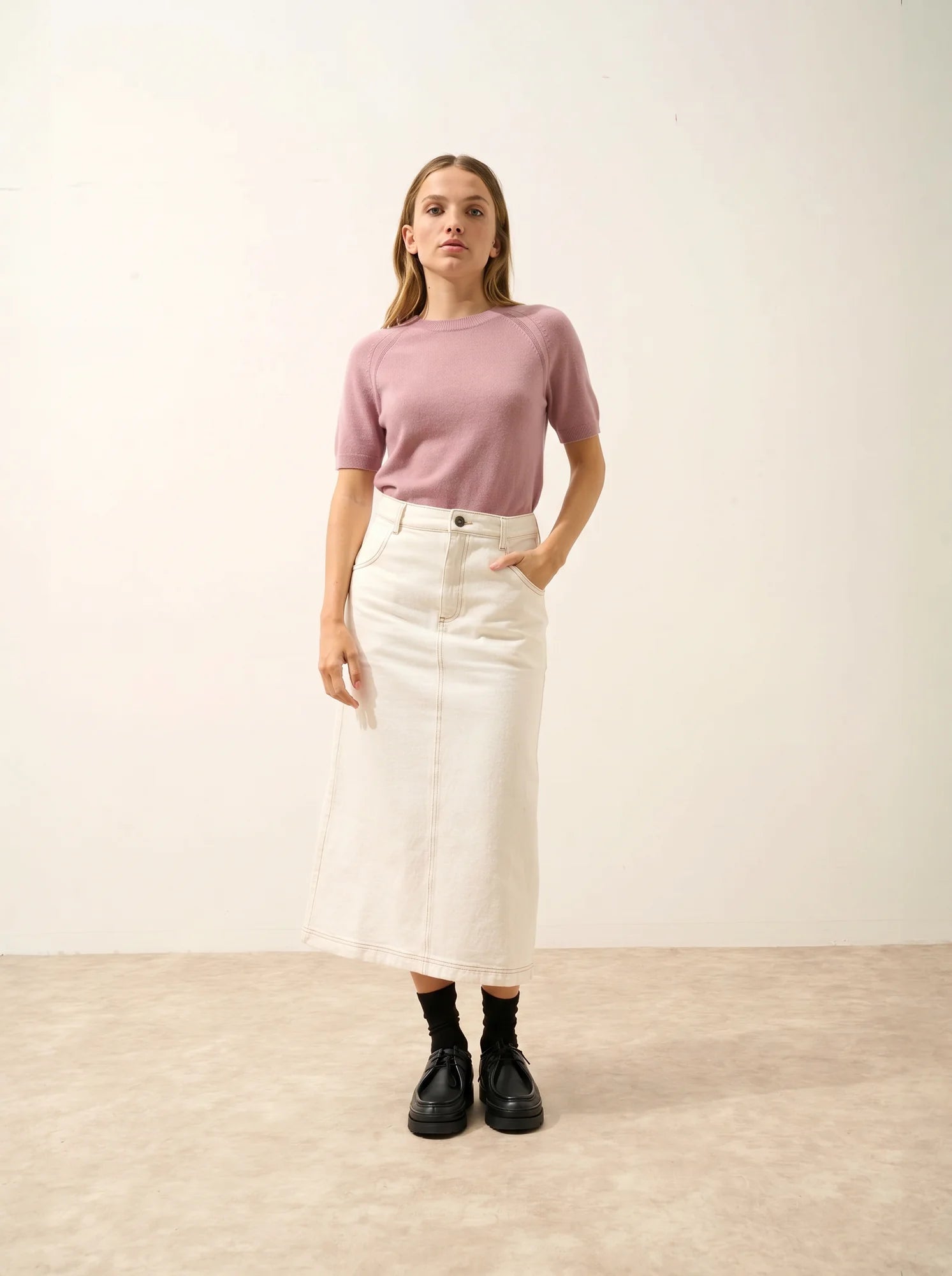 LAÏSA T-Shirt Col Rond Bois de Rose