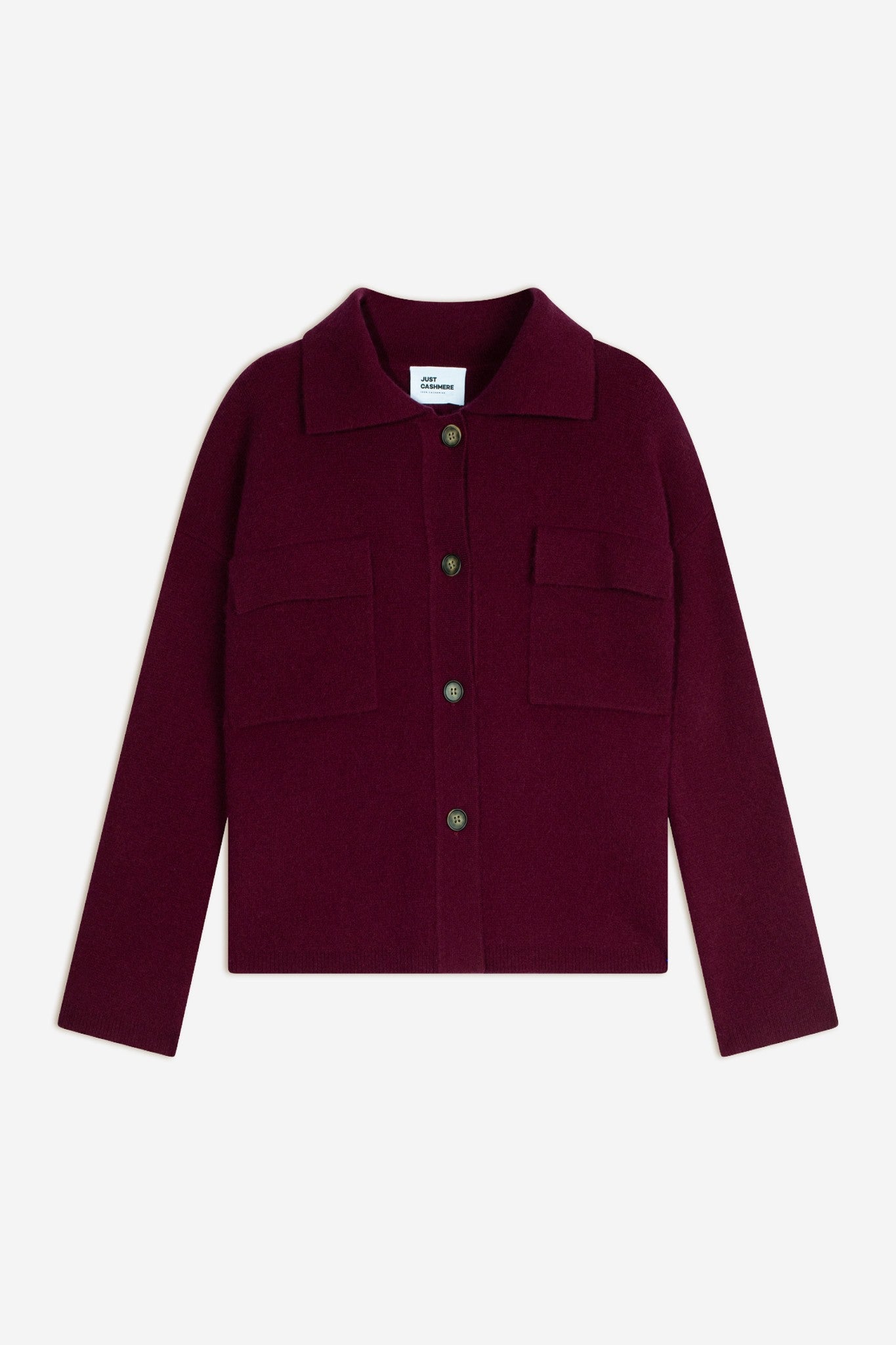 hekla veste boutonnée col chemise bordeaux