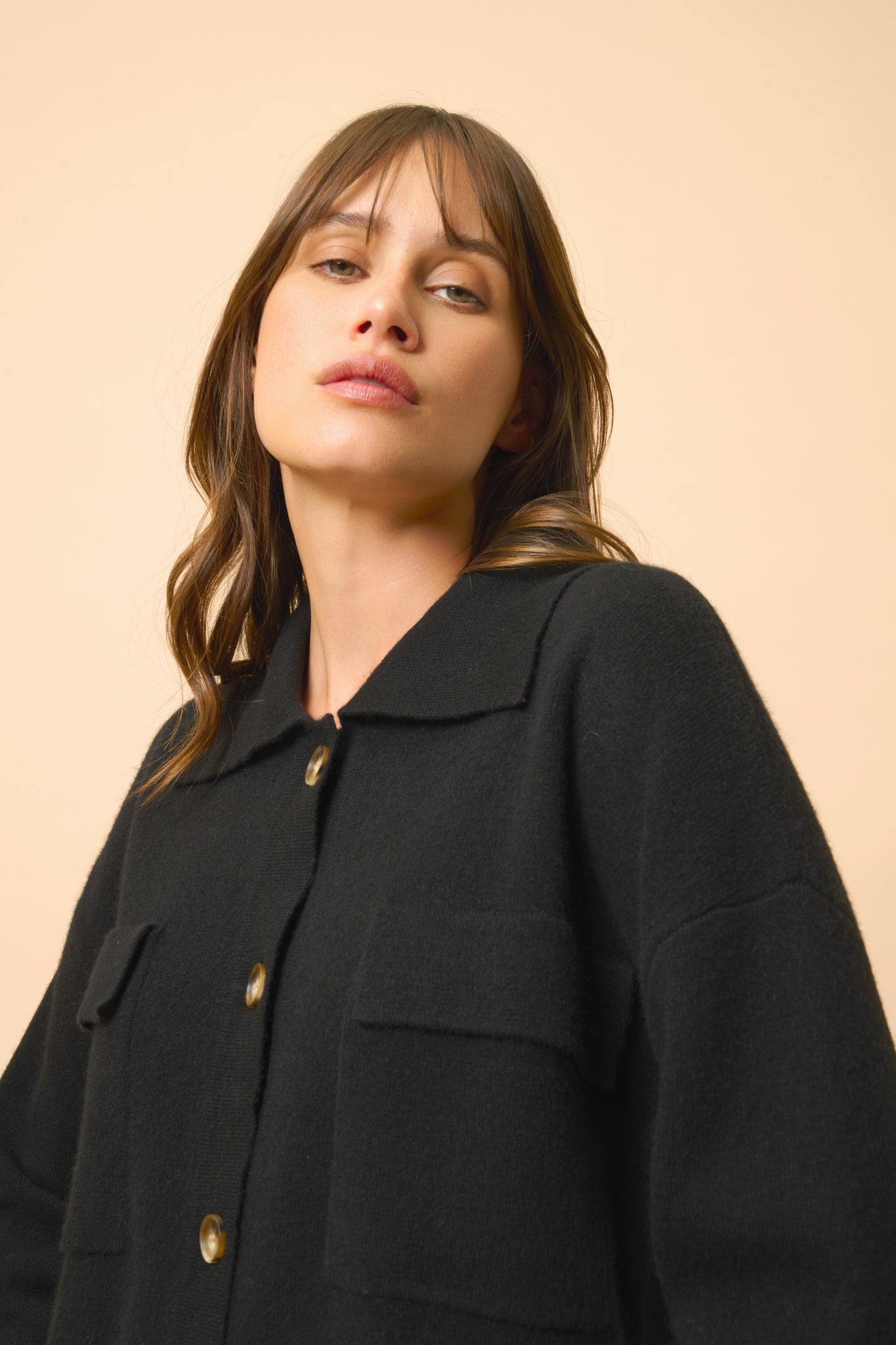 HEKLA veste col chemise noir