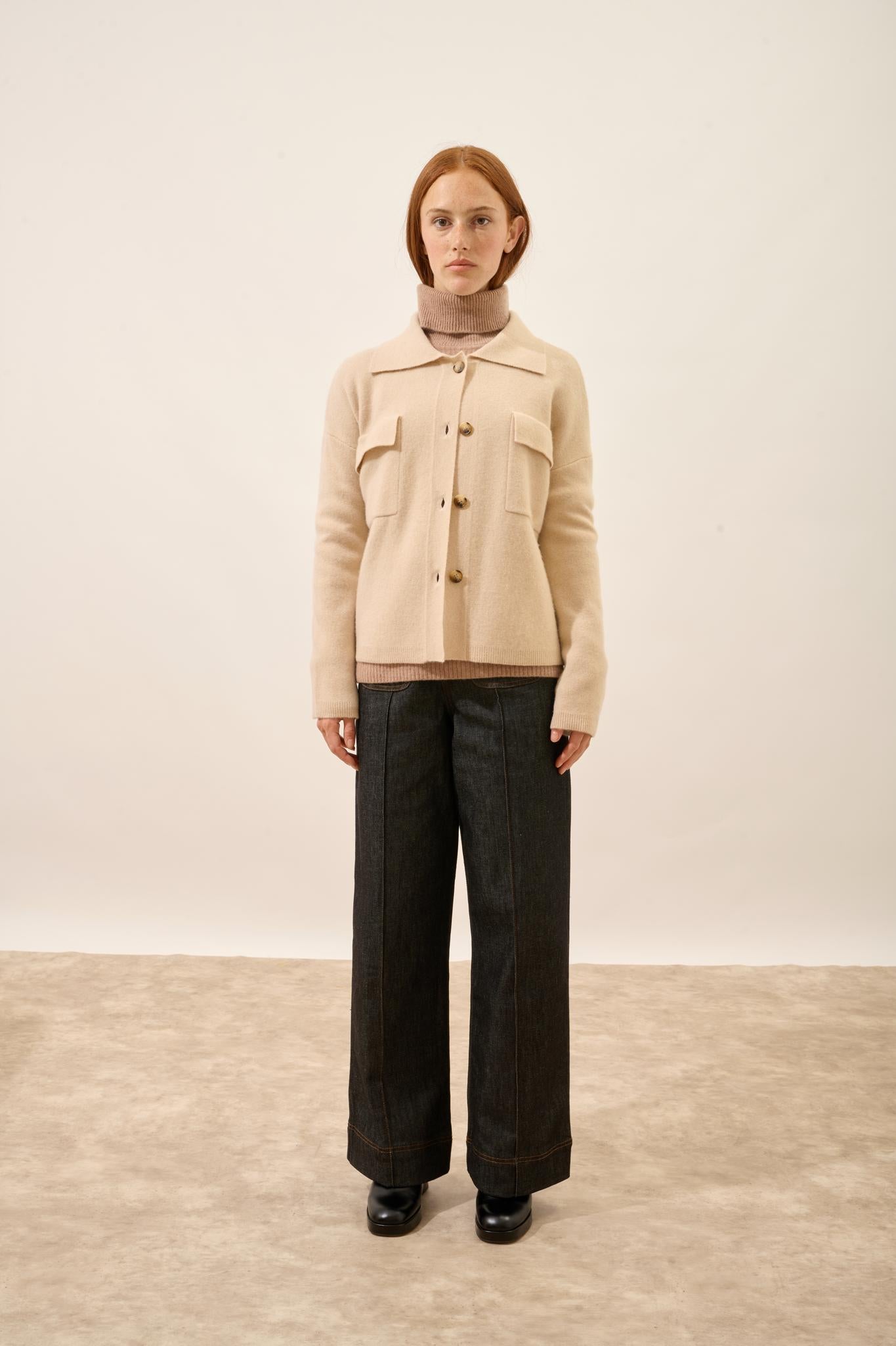 HEKLA veste col chemise sable