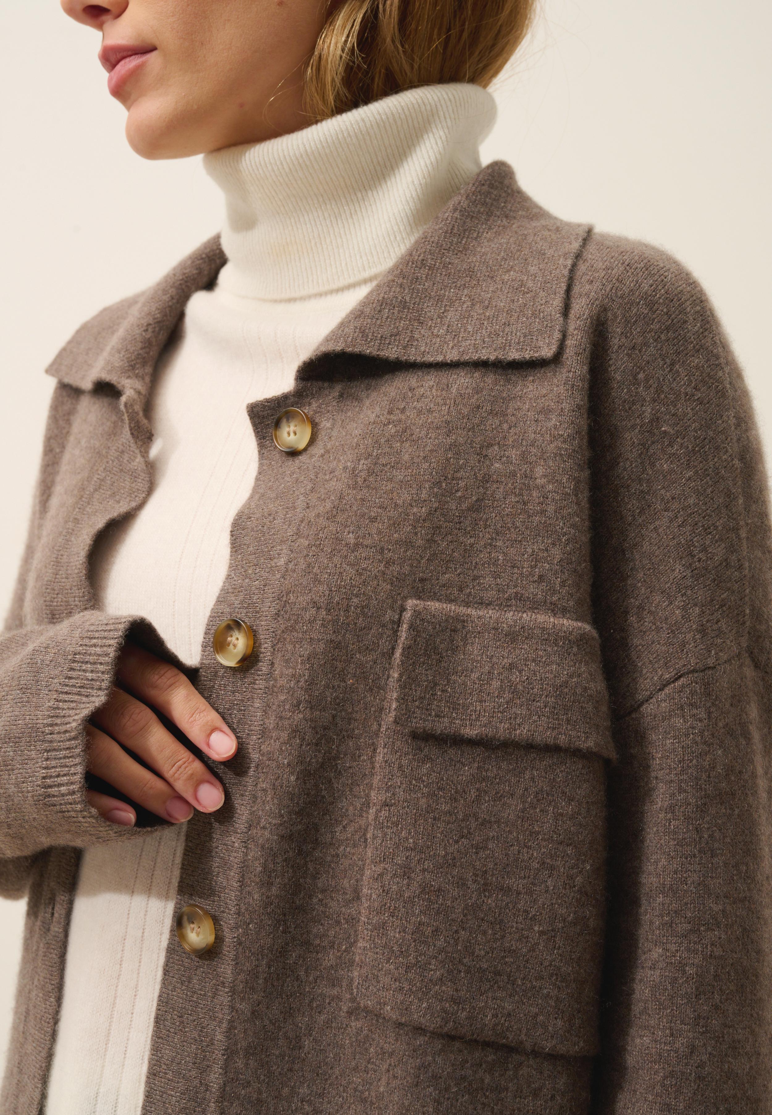 HEKLA veste col chemise taupe chiné
