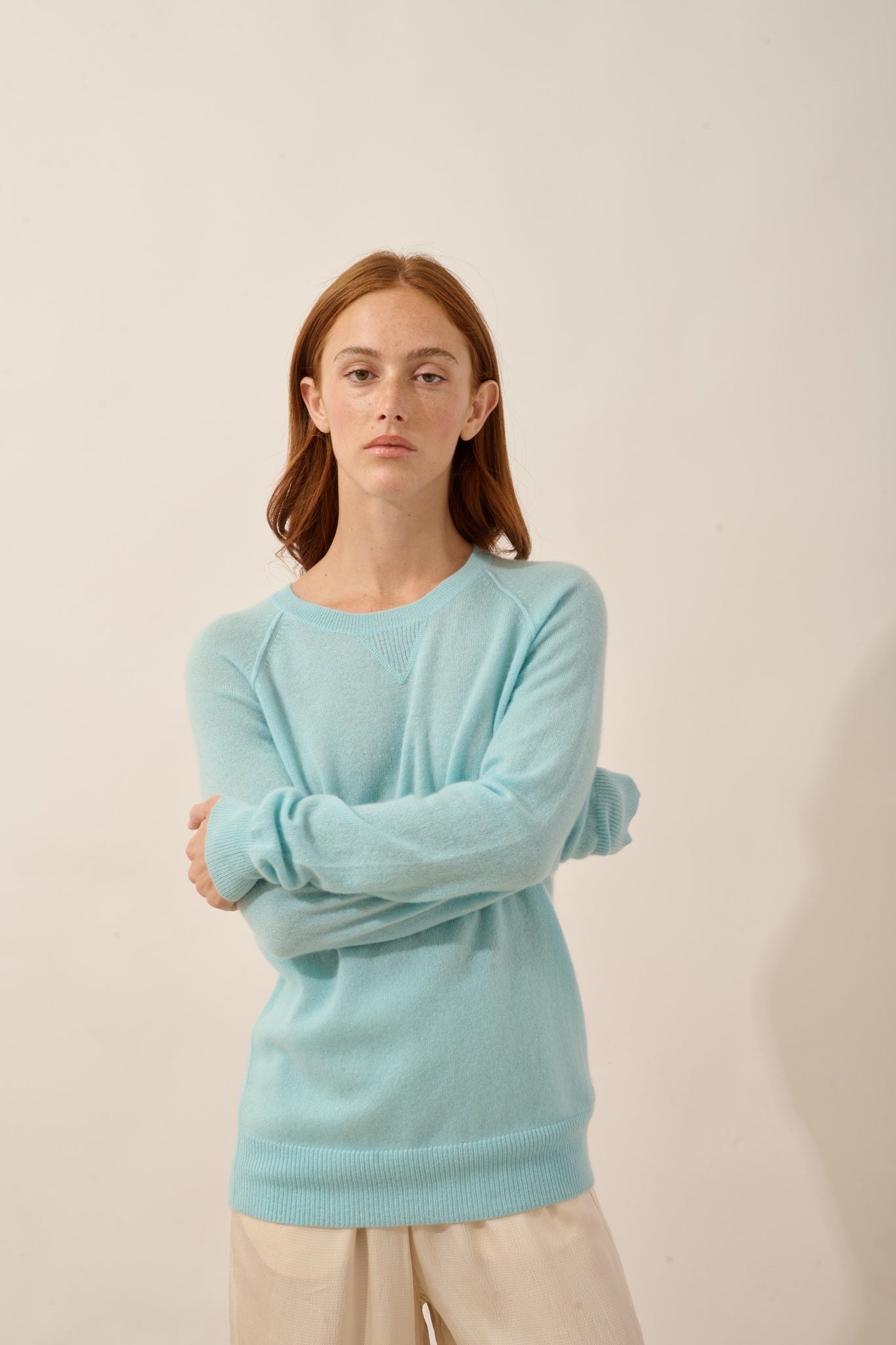 HELEN pull col rond aqua