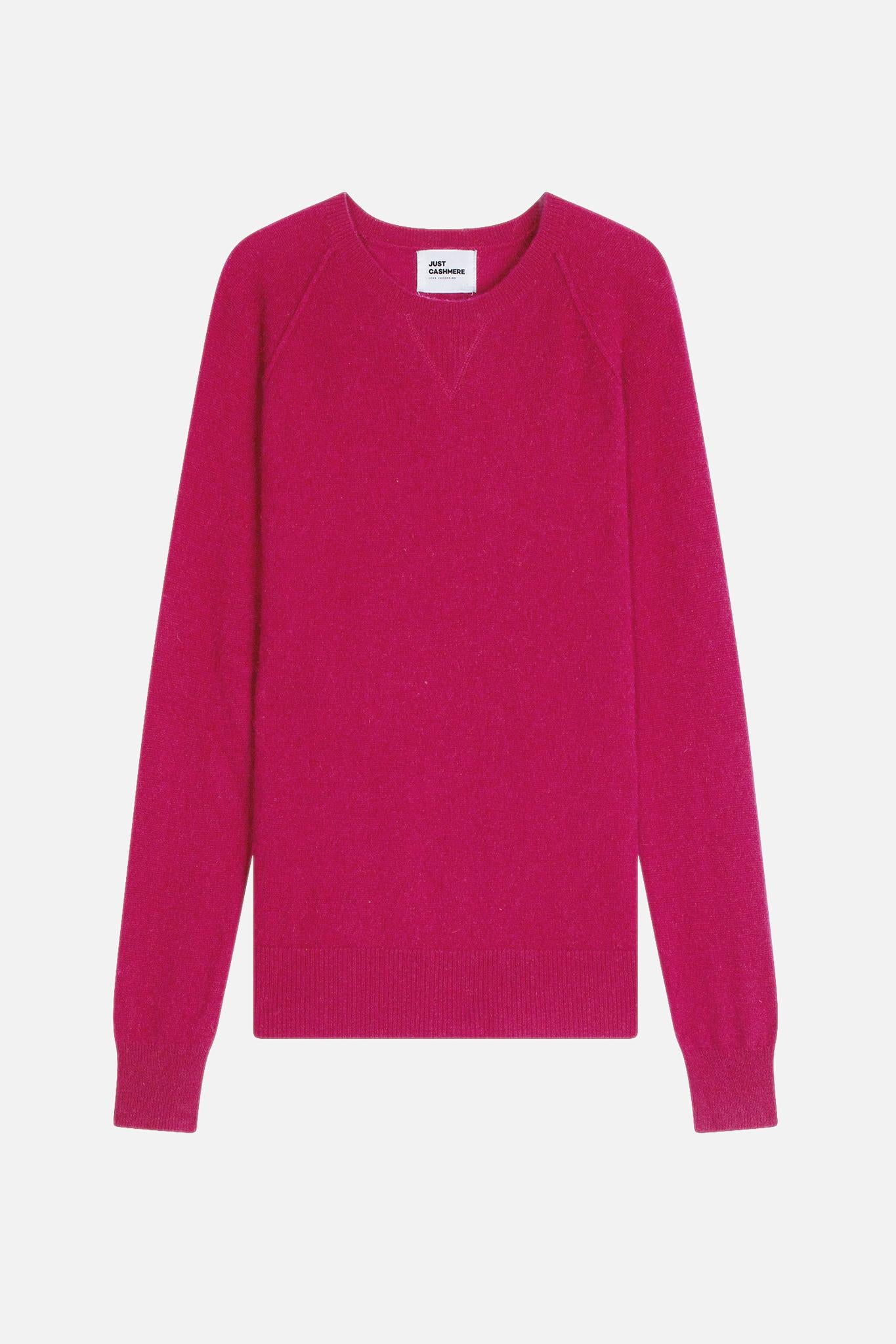 HELEN pull col rond fuchsia