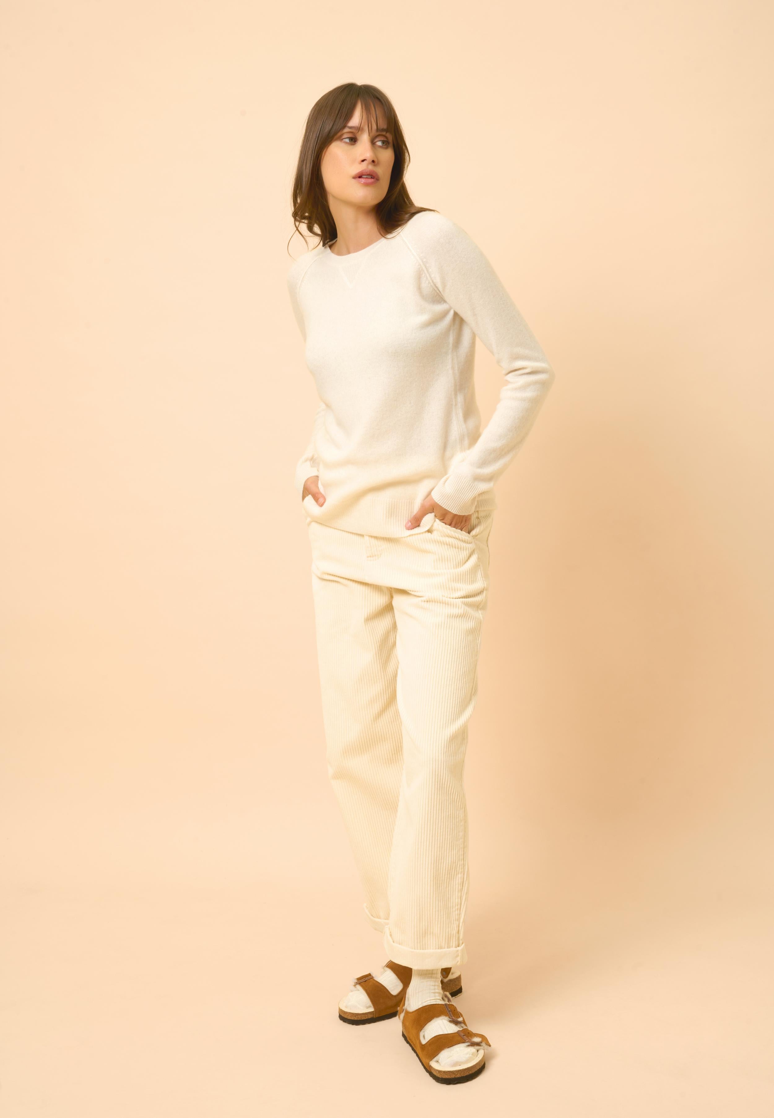 HELEN ivory round neck sweater