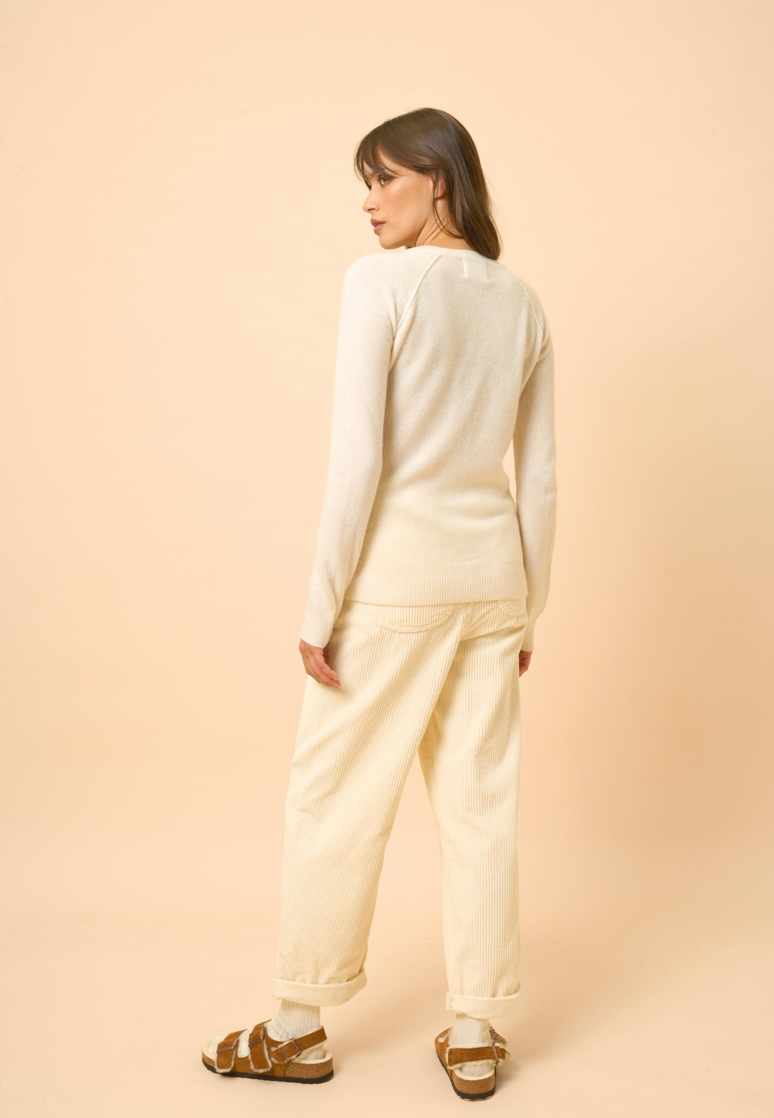 HELEN ivory round neck sweater