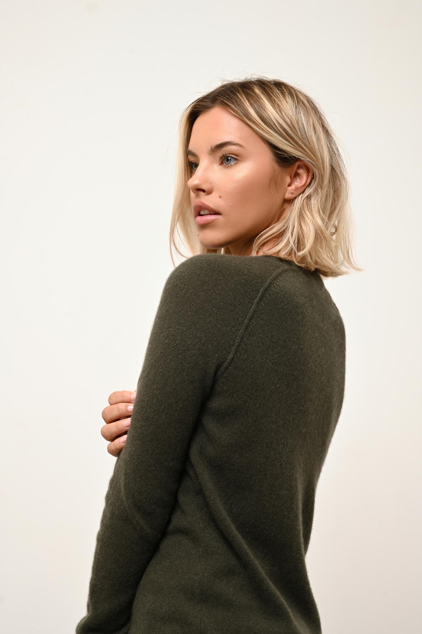 HELEN pull col rond kaki