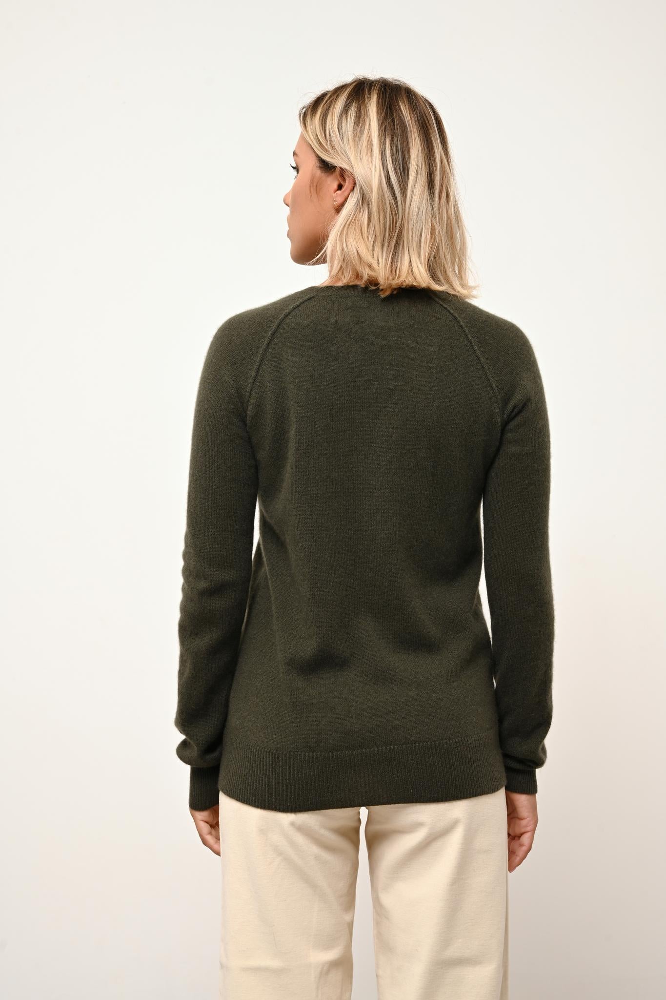 HELEN pull col rond kaki