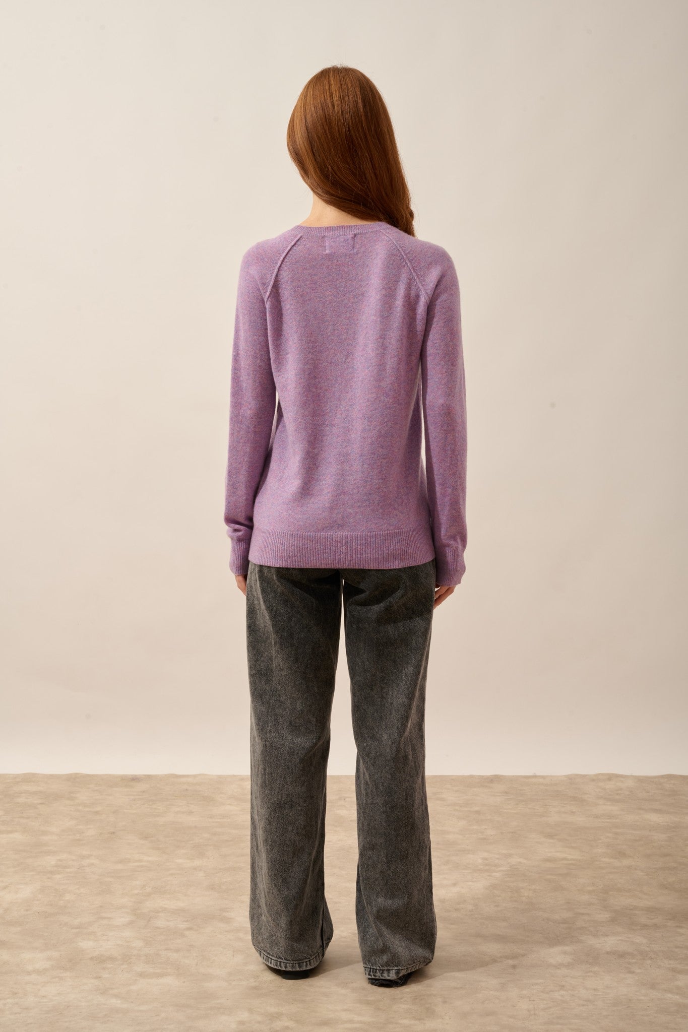 helen pull col rond lilas chiné