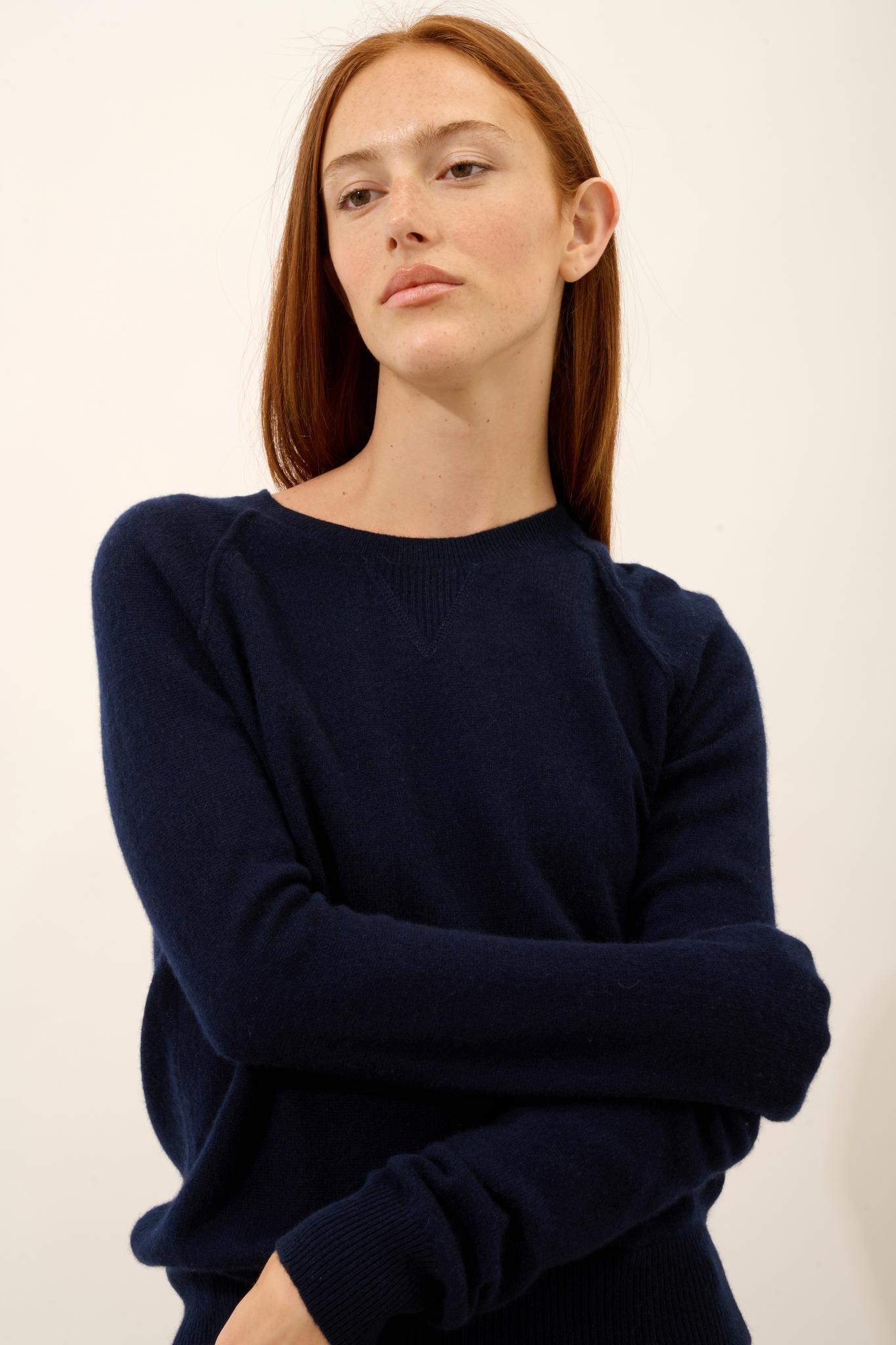 HELEN pull col rond navy