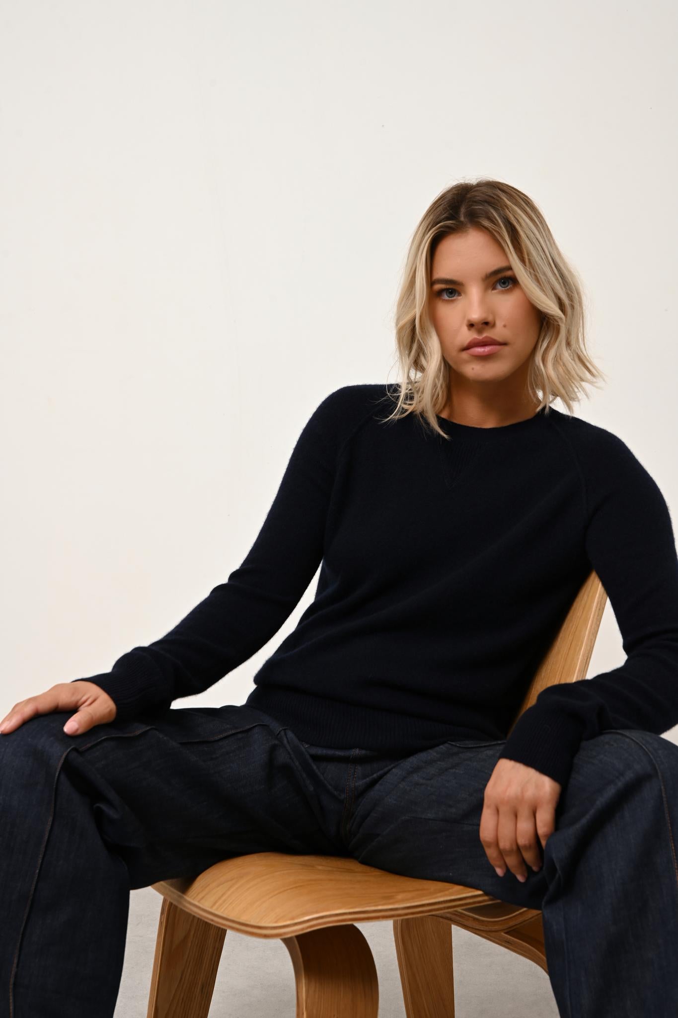 HELEN pull col rond navy