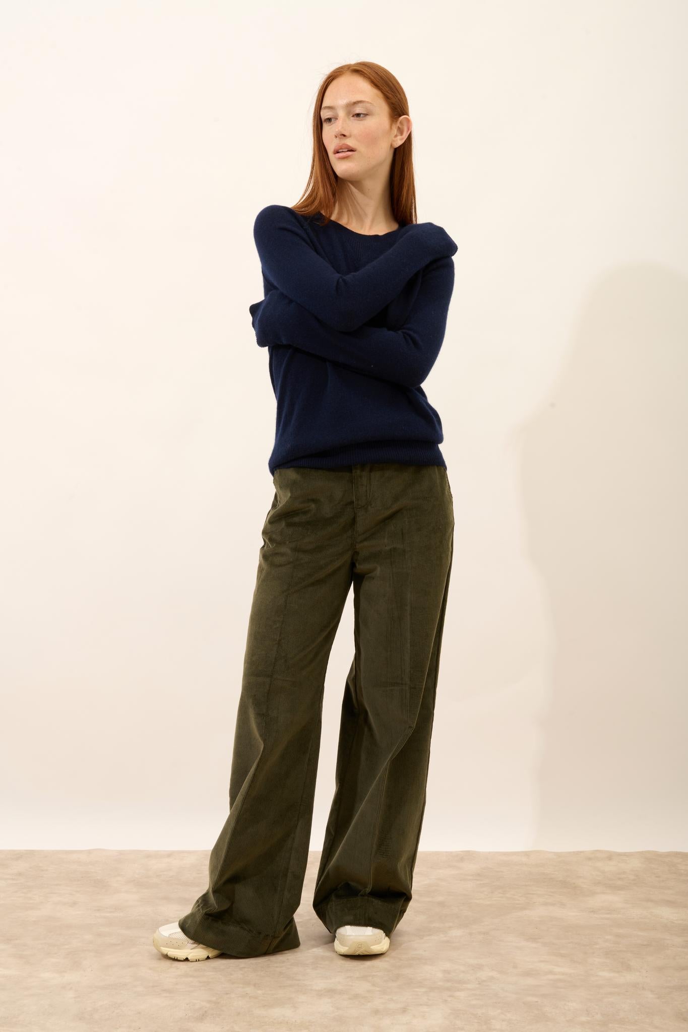 HELEN navy round-neck sweater