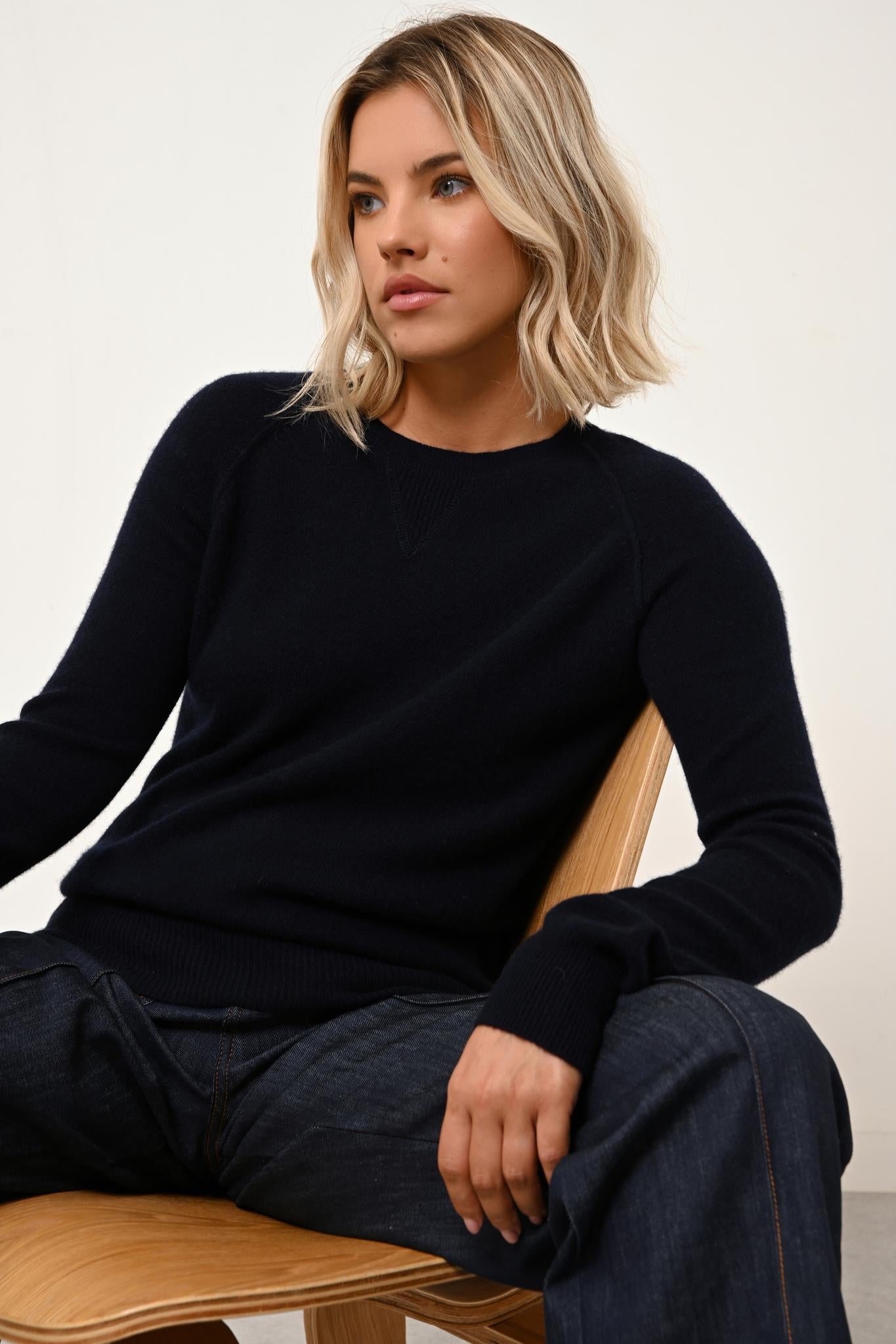 HELEN pull col rond navy