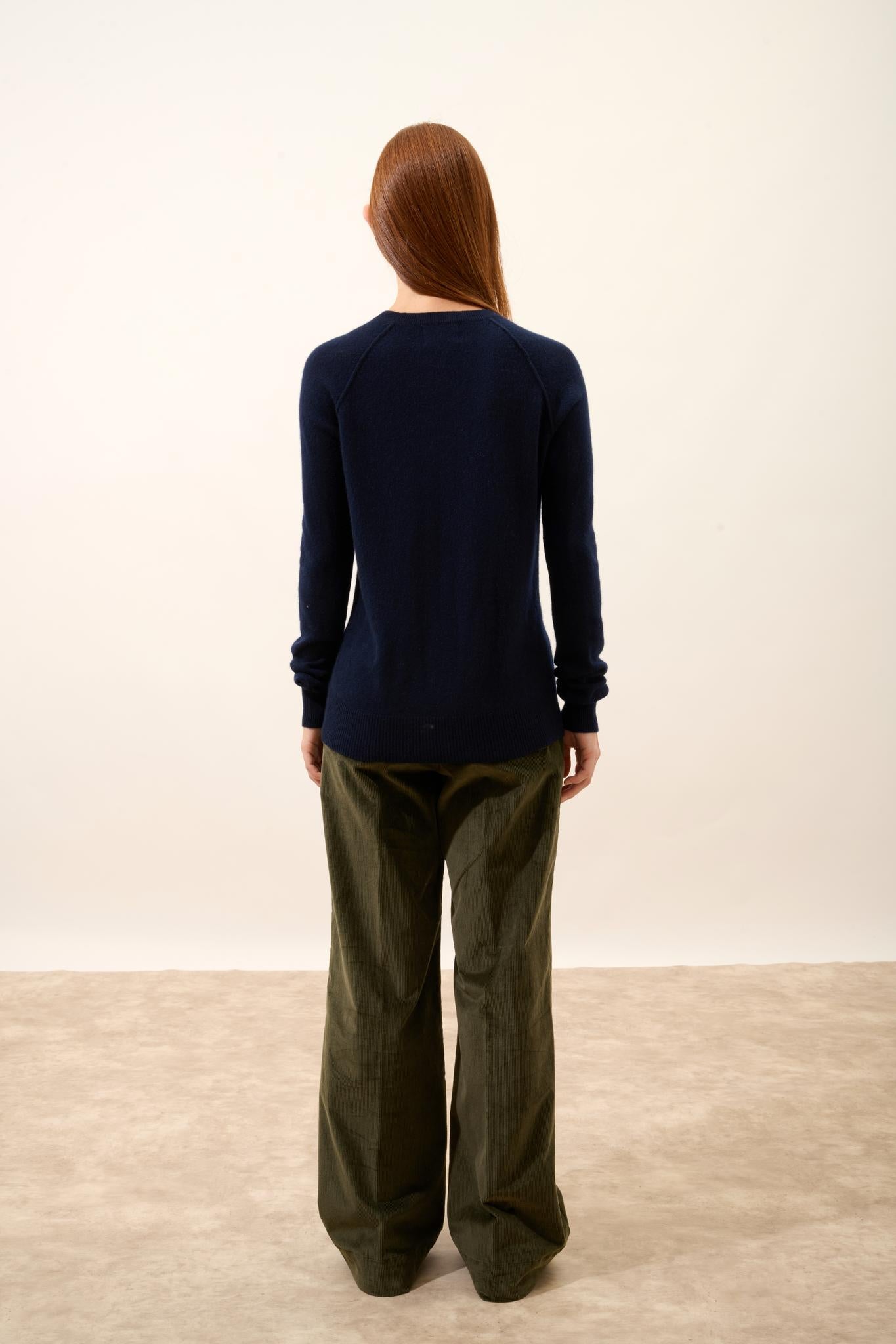 HELEN navy round-neck sweater