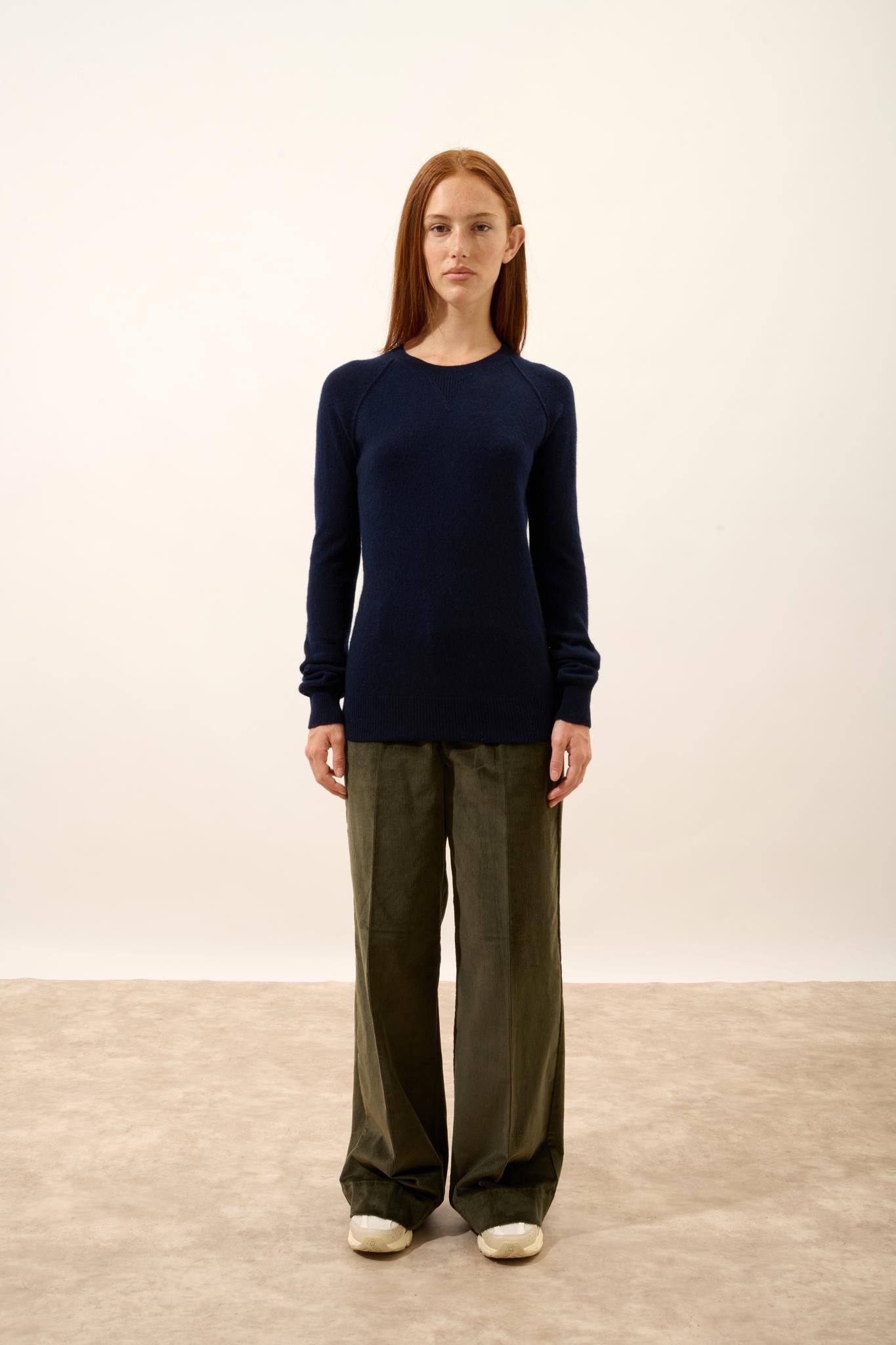 HELEN navy round-neck sweater