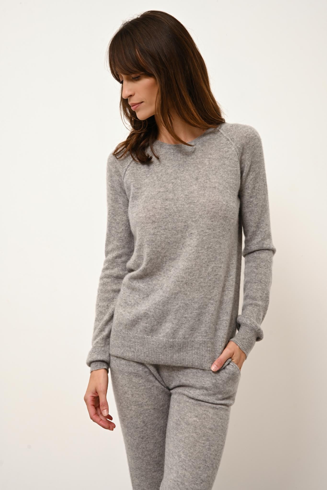 HELEN pull col rond nuage chiné