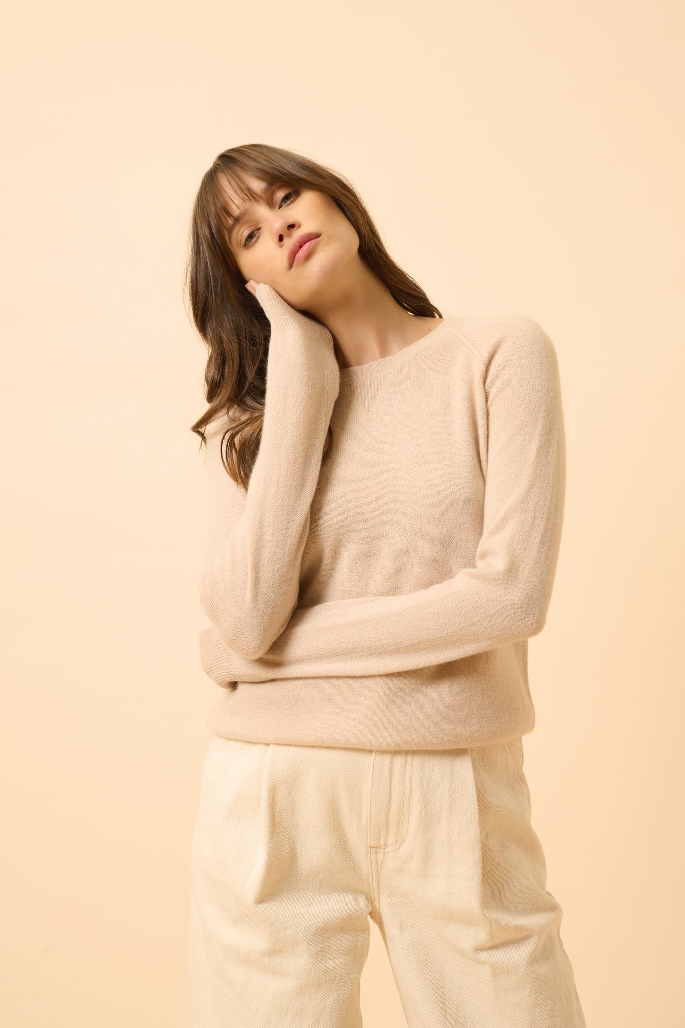 HELEN pull col rond nude