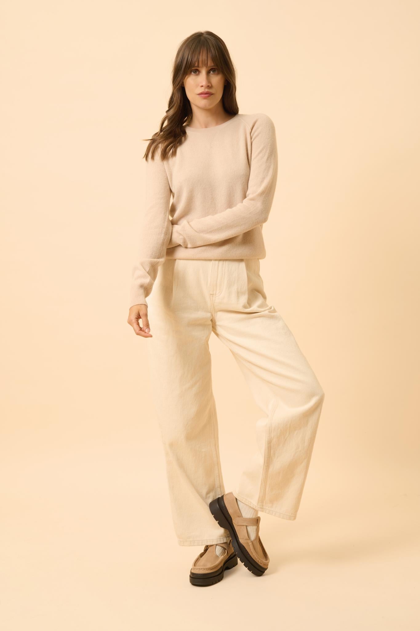 HELEN pull col rond nude