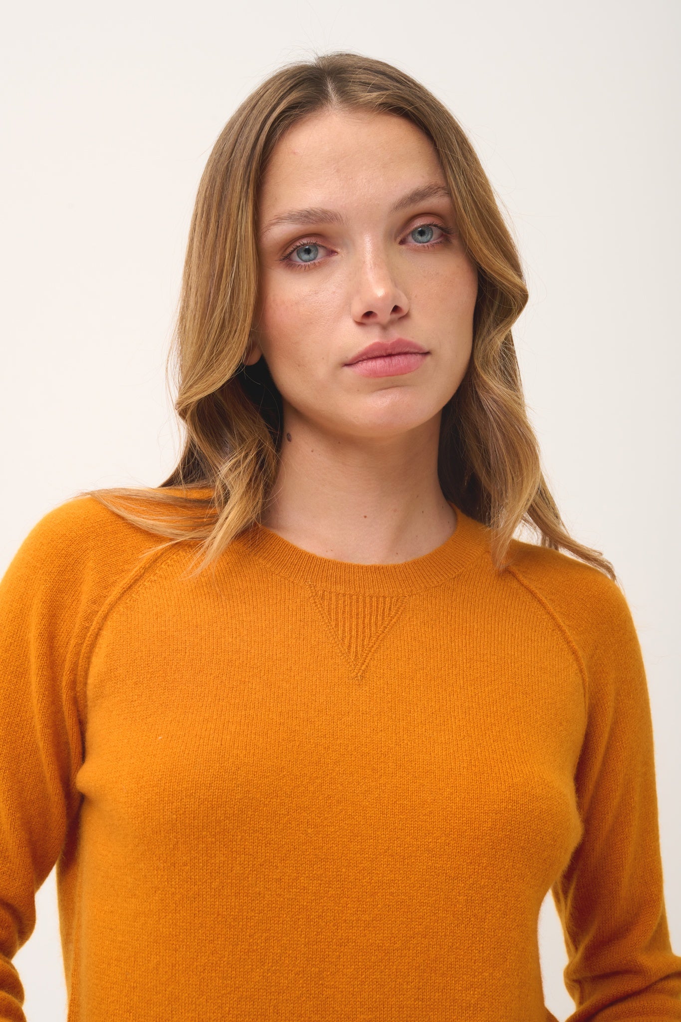 HELEN pull col rond ocre