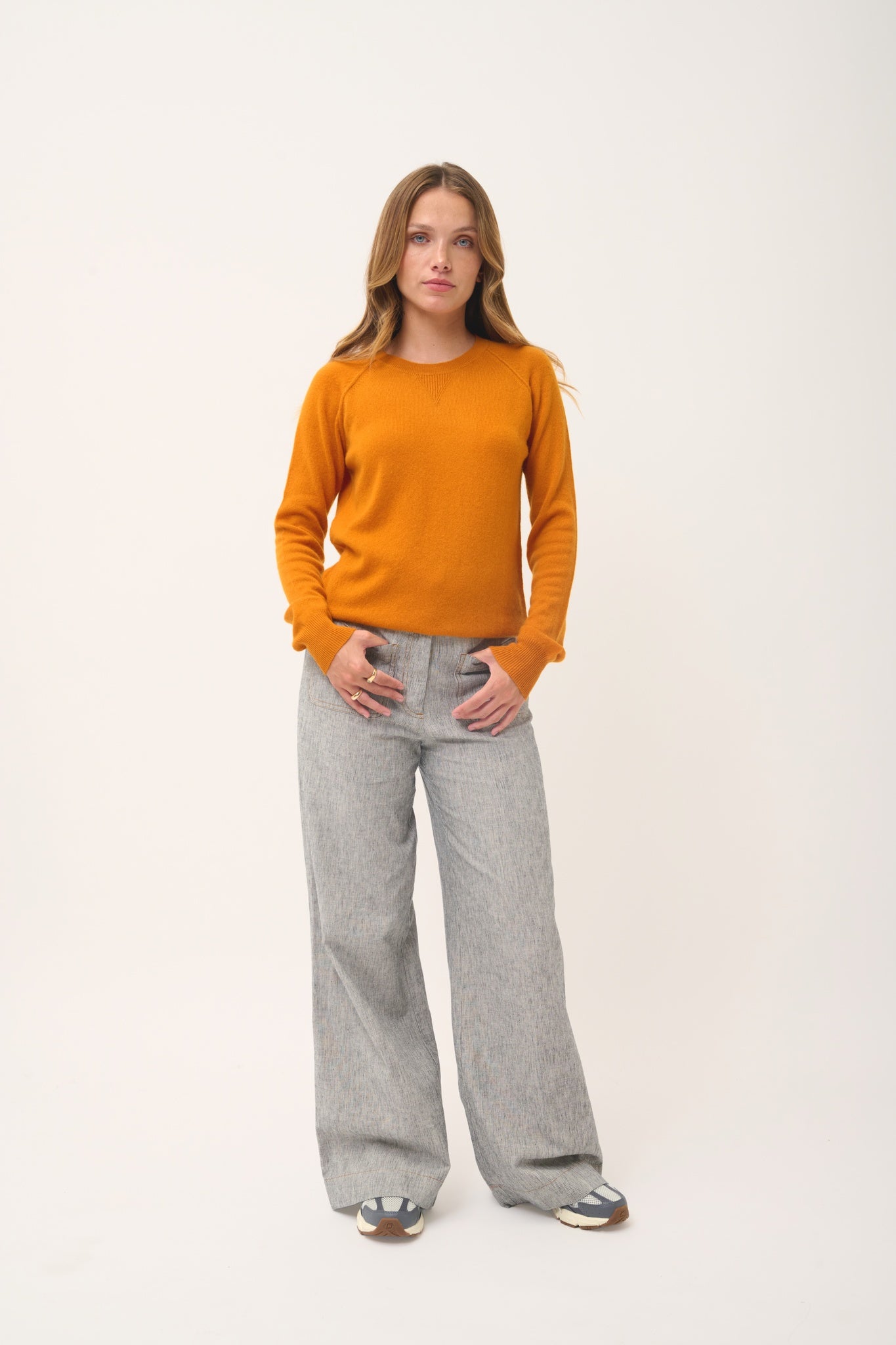 HELEN pull col rond ocre