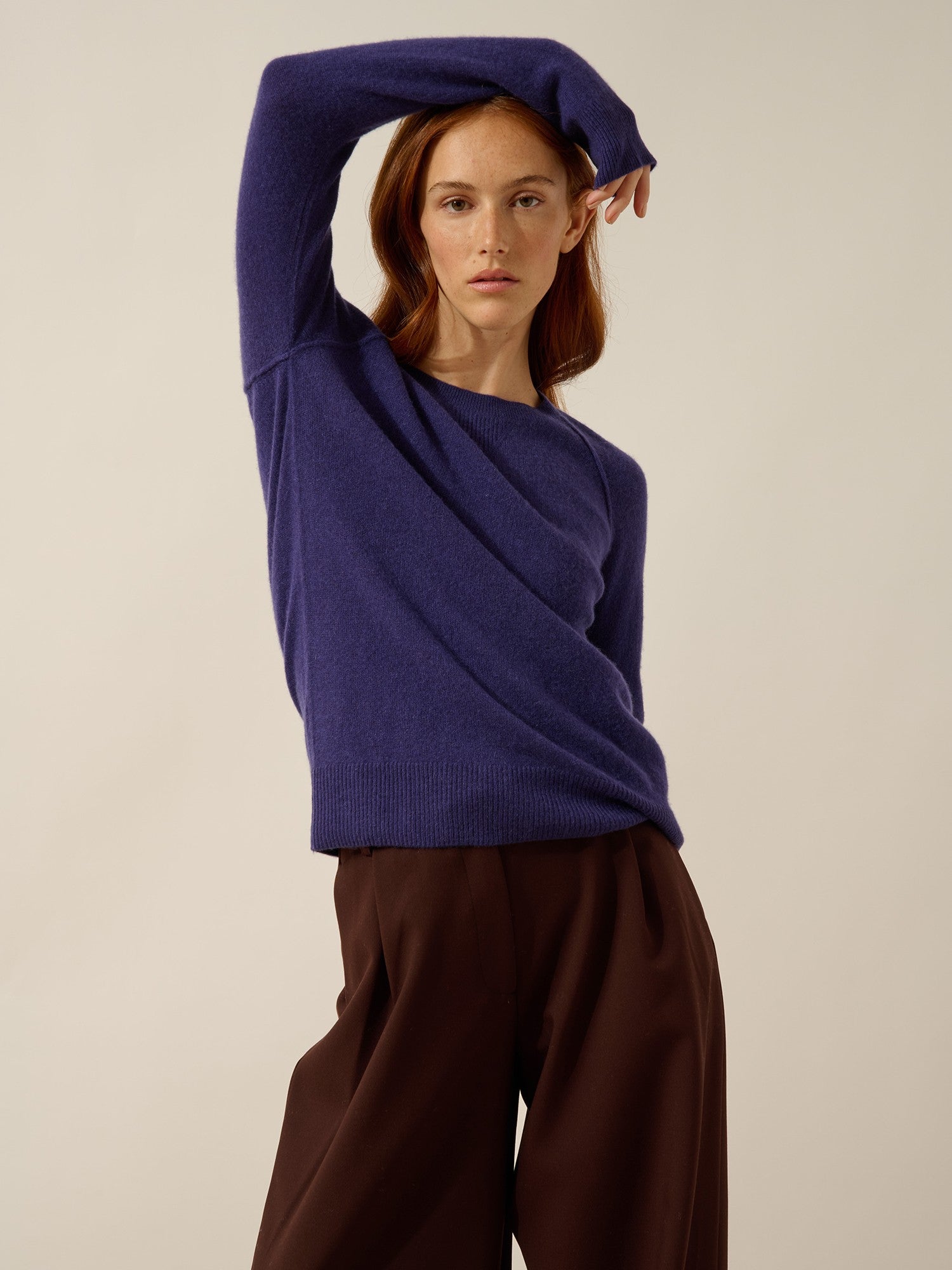 helen pull col rond purple